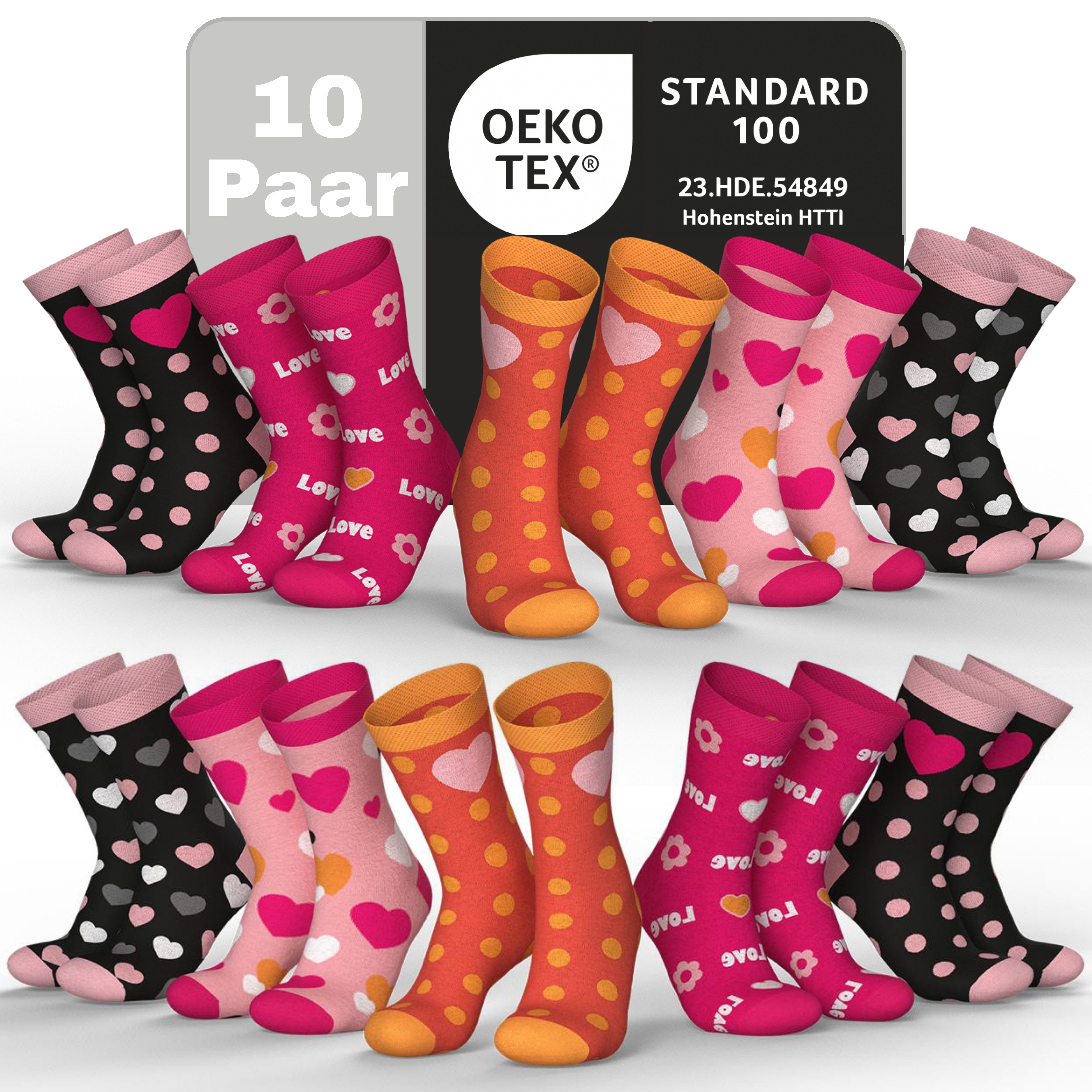 MEDOLY Socken für Kinder (10 Paar) Socken Mädchen & Jungen, aus 72% Baumwolle - ohne einschneidenden Bund