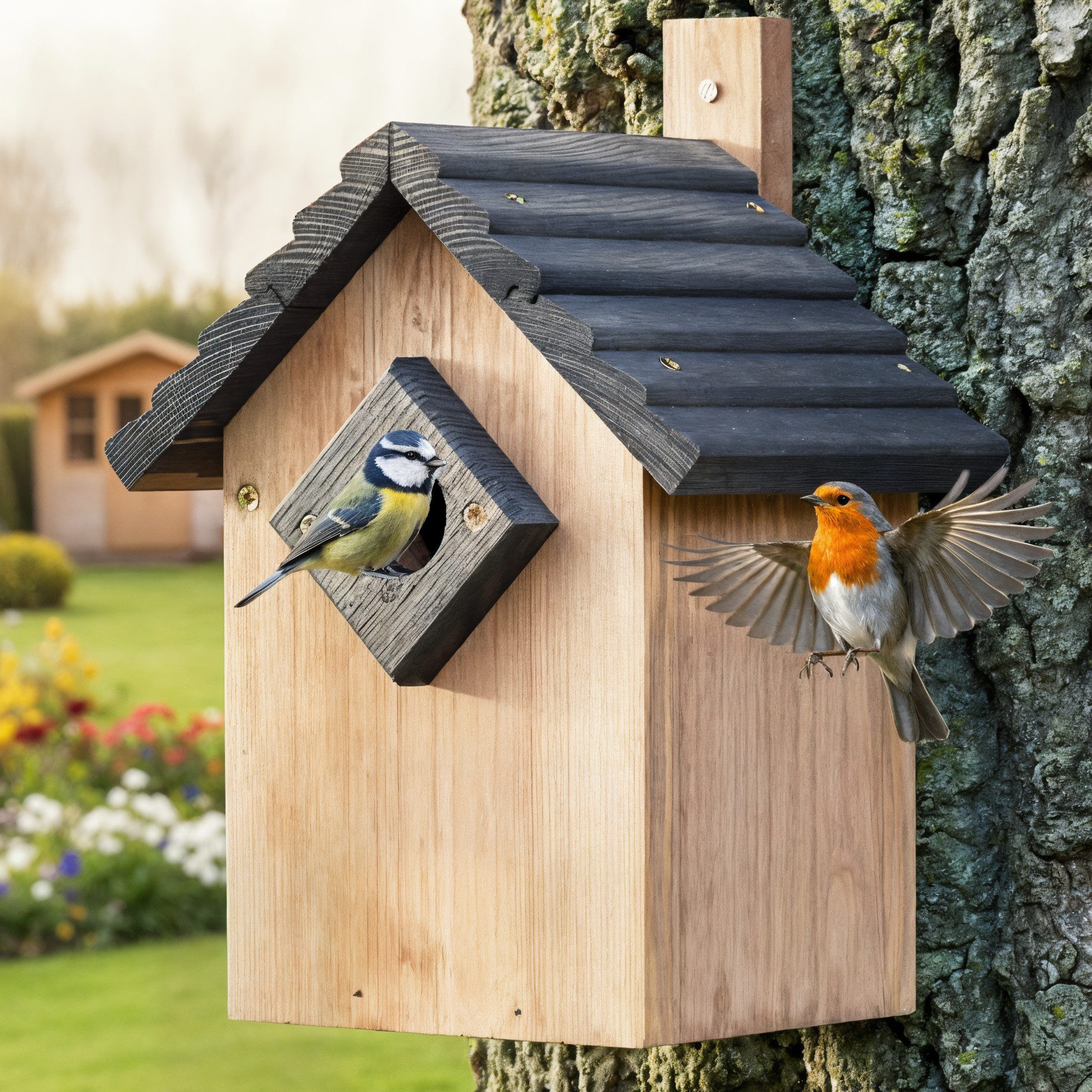 Zooprinz Nistkasten Vogelhaus für Wildvögel Wetterfest Vollholz Vogelhäussc günstig online kaufen