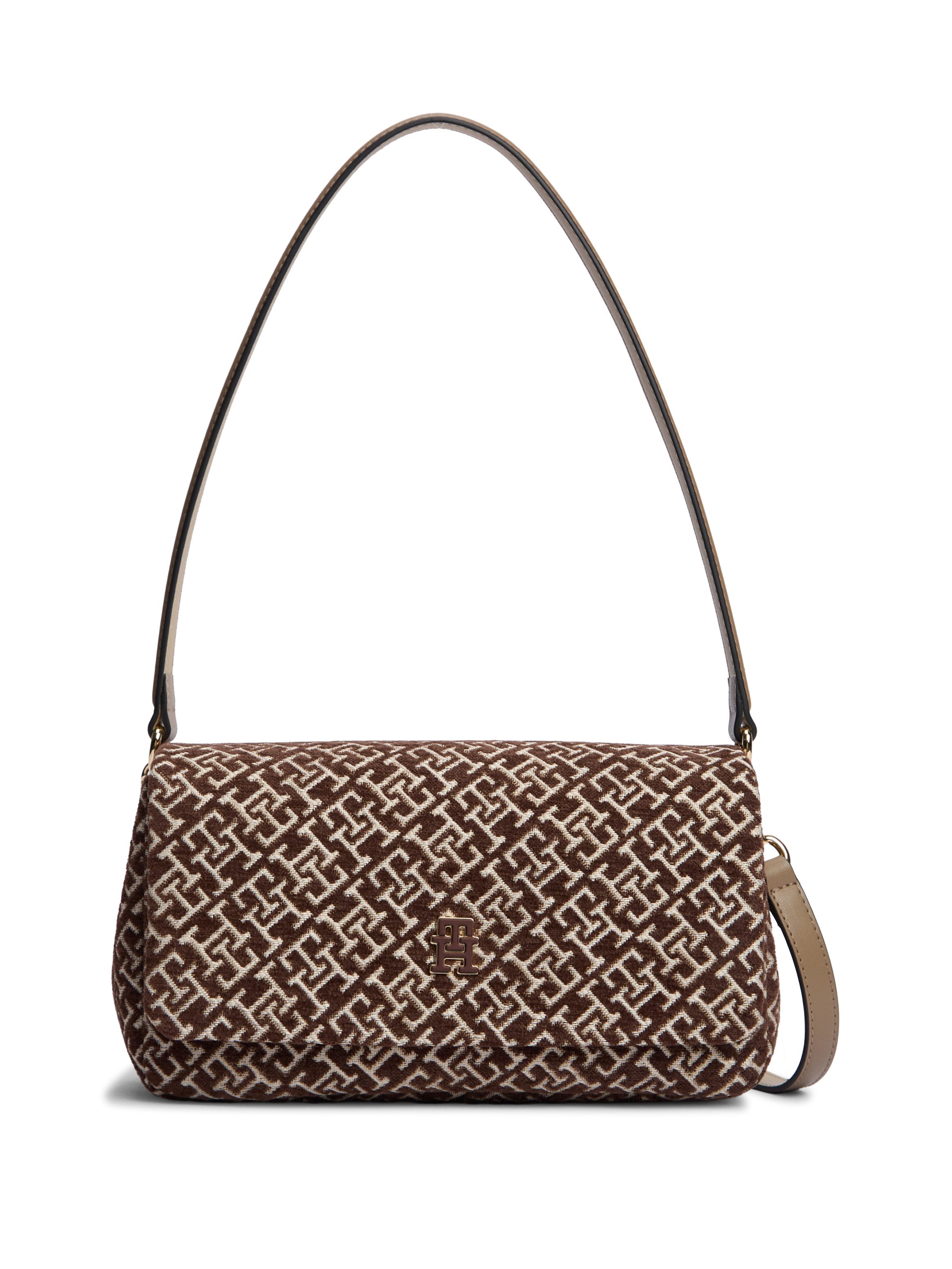 Tommy Hilfiger Umhängetasche TH JACQUARD CONV CROSSOVER, Damen Schultertasch, Handtasche mit edler TH-Logostickerei