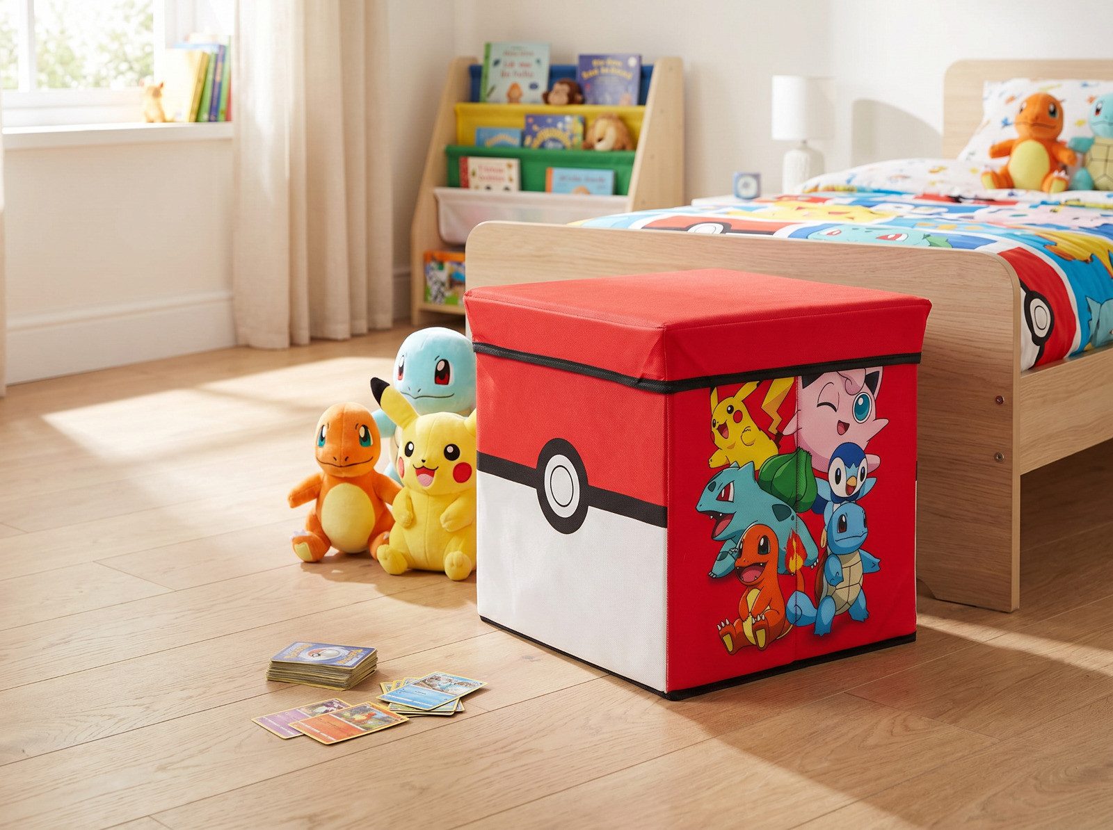 POKÉMON Allzweckkiste Minecraft Kinder Spielzeugkorb mit Deckel 30x30x30 cm, freistehende Au
