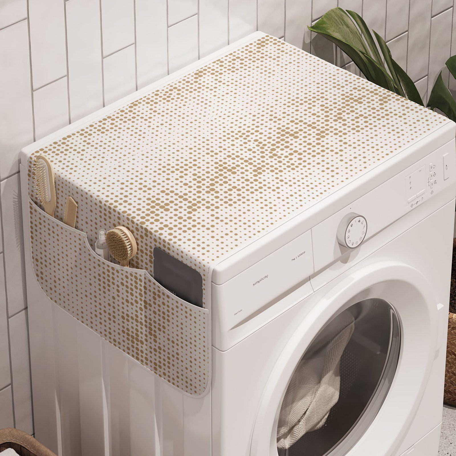 und Inspired Waschmaschine Halbton Badorganizer Trockner, für Pattern Anti-Rutsch-Stoffabdeckung Modern Abakuhaus