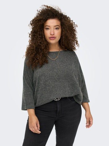 ONLY CARMAKOMA 3/4-Arm-Shirt CARMARTHA Dark Melange Grey