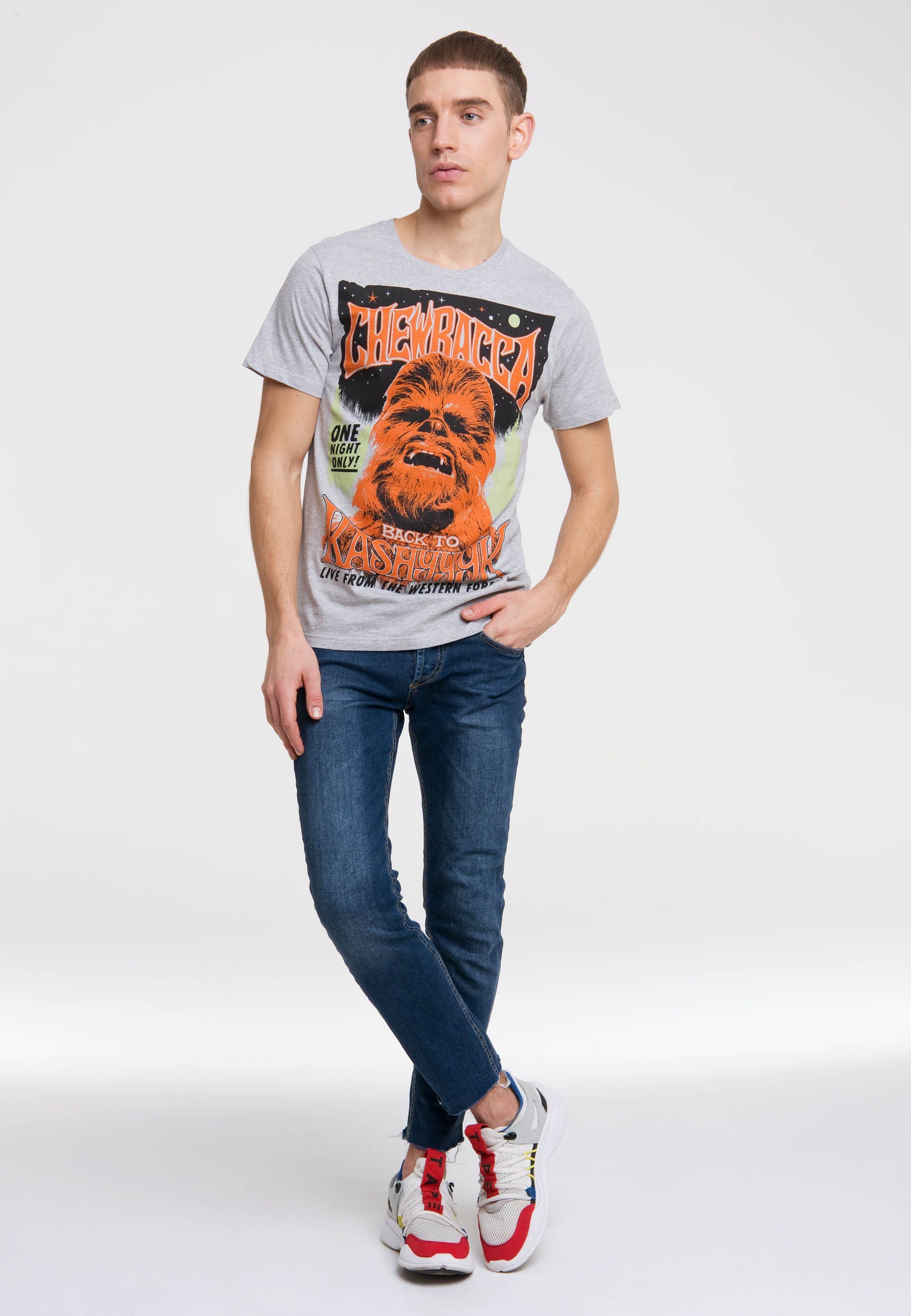 Back -Frontdruck Chewbacca - Kashyyyk mit To Chewbacca LOGOSHIRT Wars Star - T-Shirt