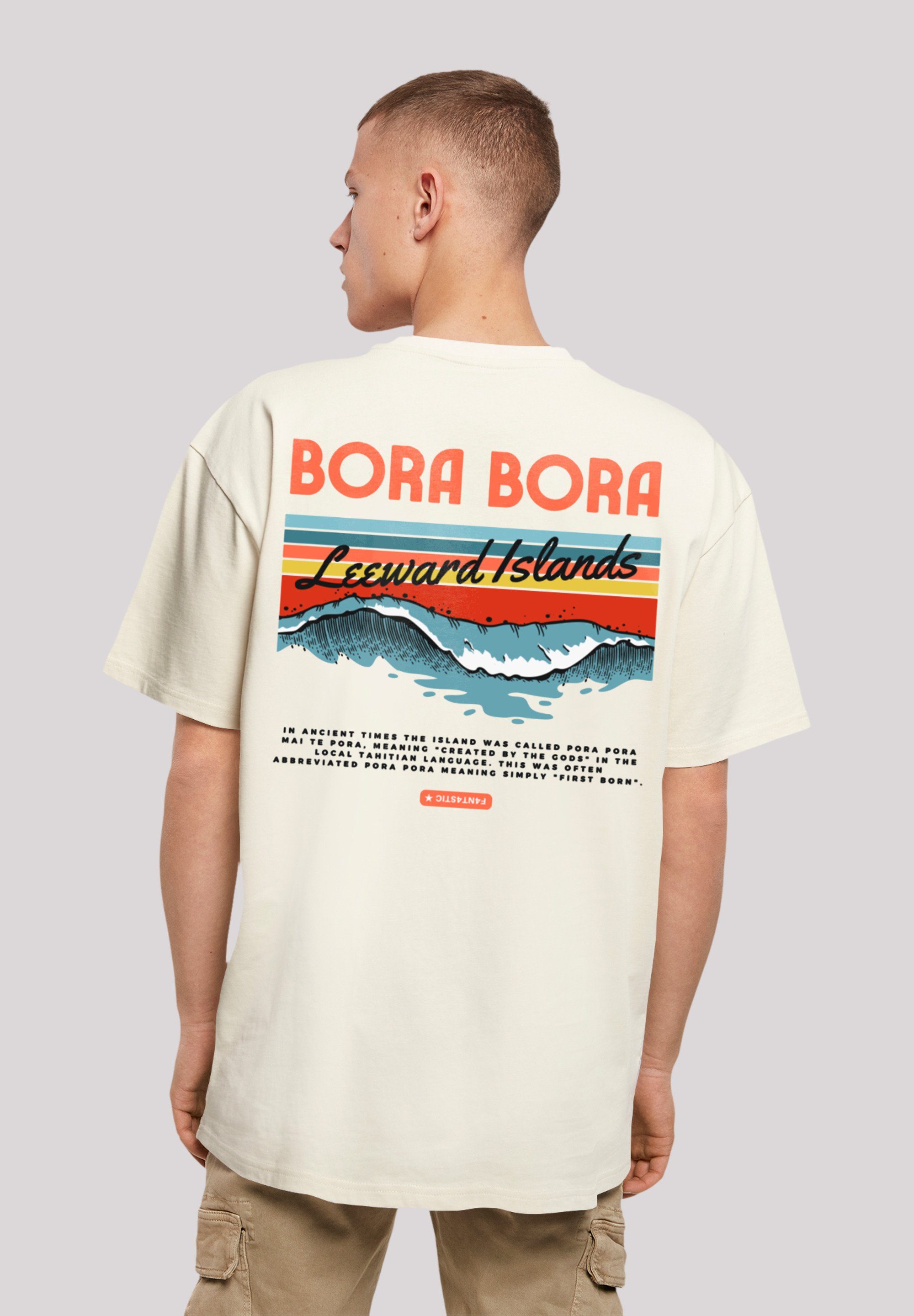 F4NT4STIC T-Shirt Bora Bora Leewards Island Print sand