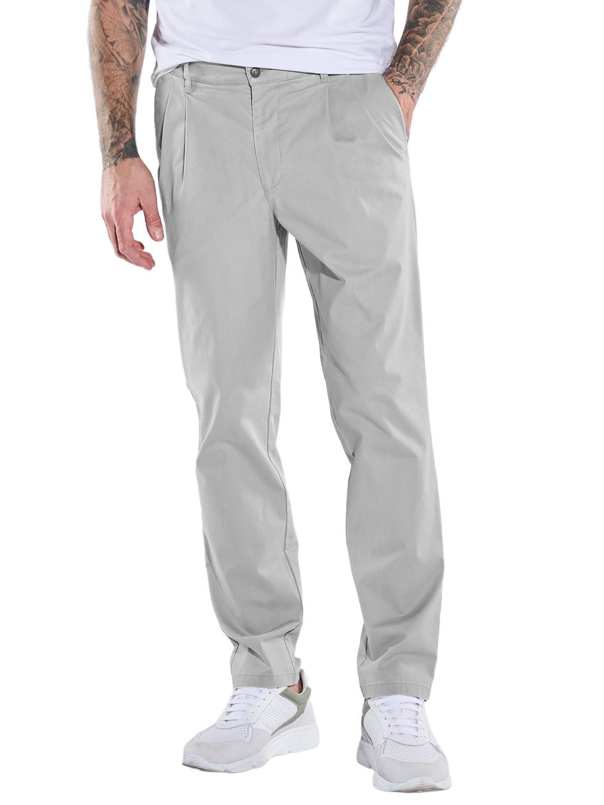 Stoffhose Herren Modische Chino, Hellgrau