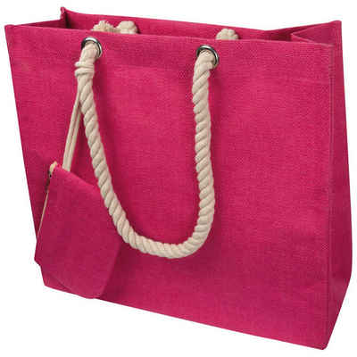 Livepac Office Freizeittasche Einkaufstasche / Jutetasche mit Kordel / Farbe: pink