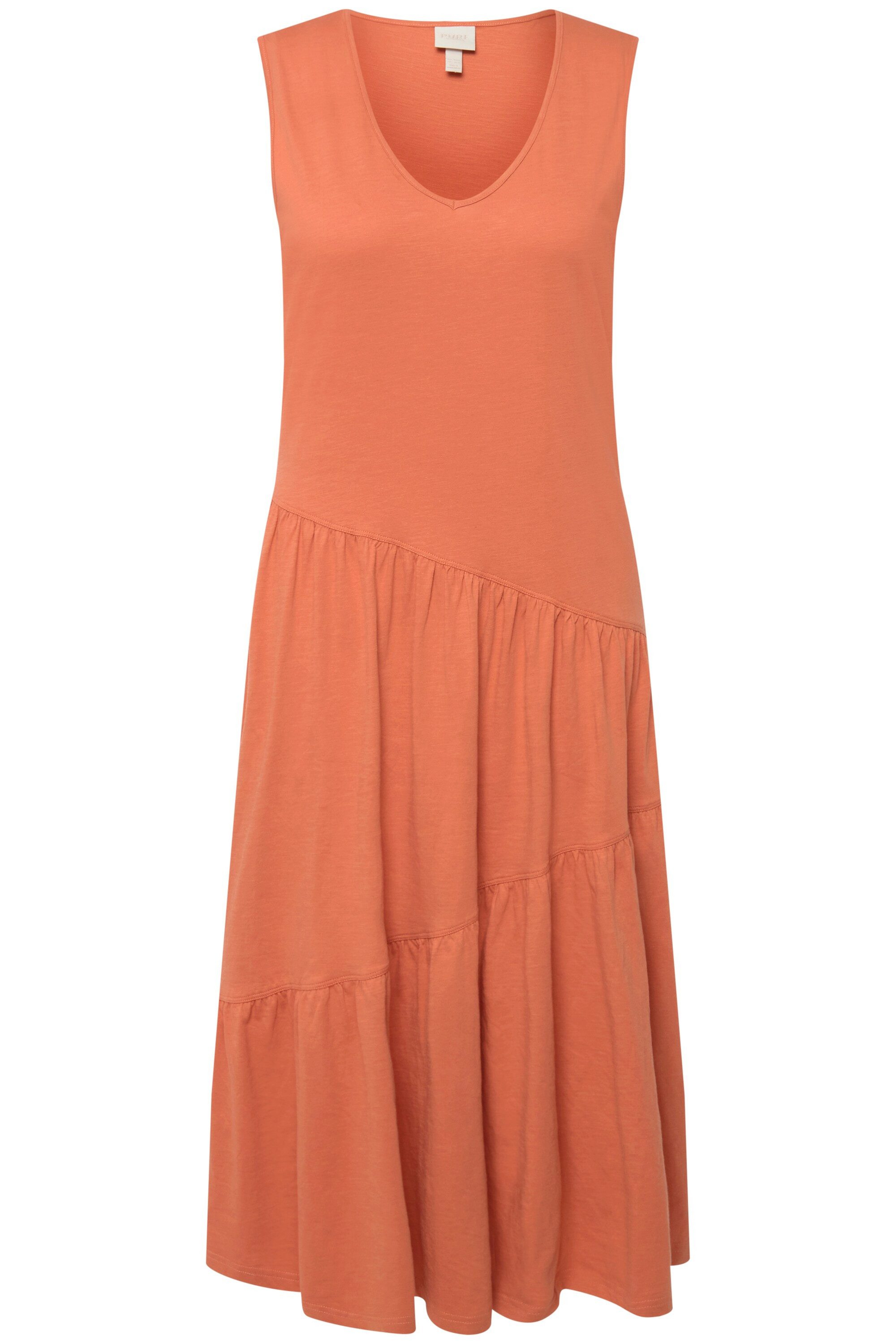 Ulla Popken Midikleid Midikleid A-Linie V-Ausschnitt günstig online kaufen