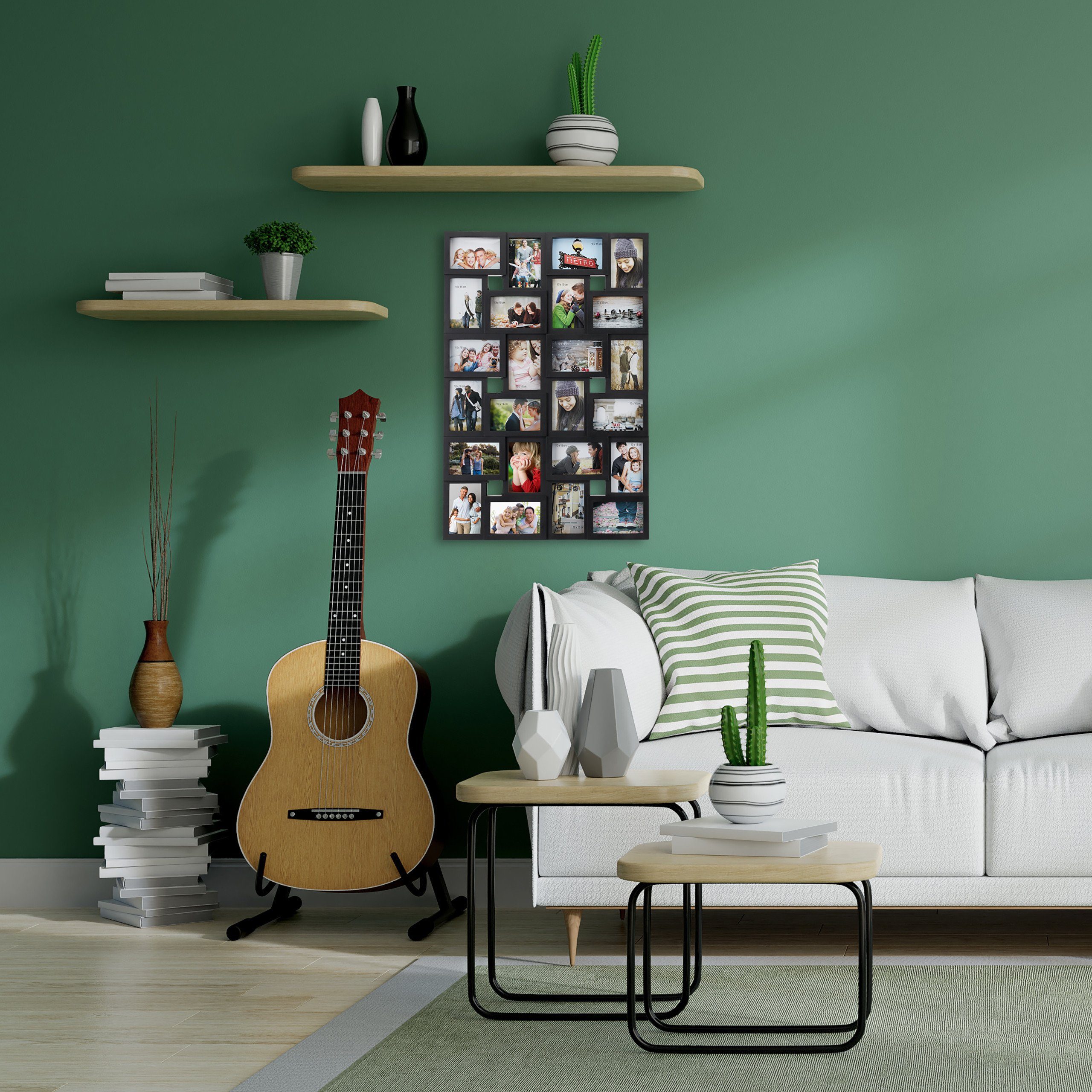 relaxdays Bilderrahmen Collagen 24 Bild, schwarz günstig online kaufen