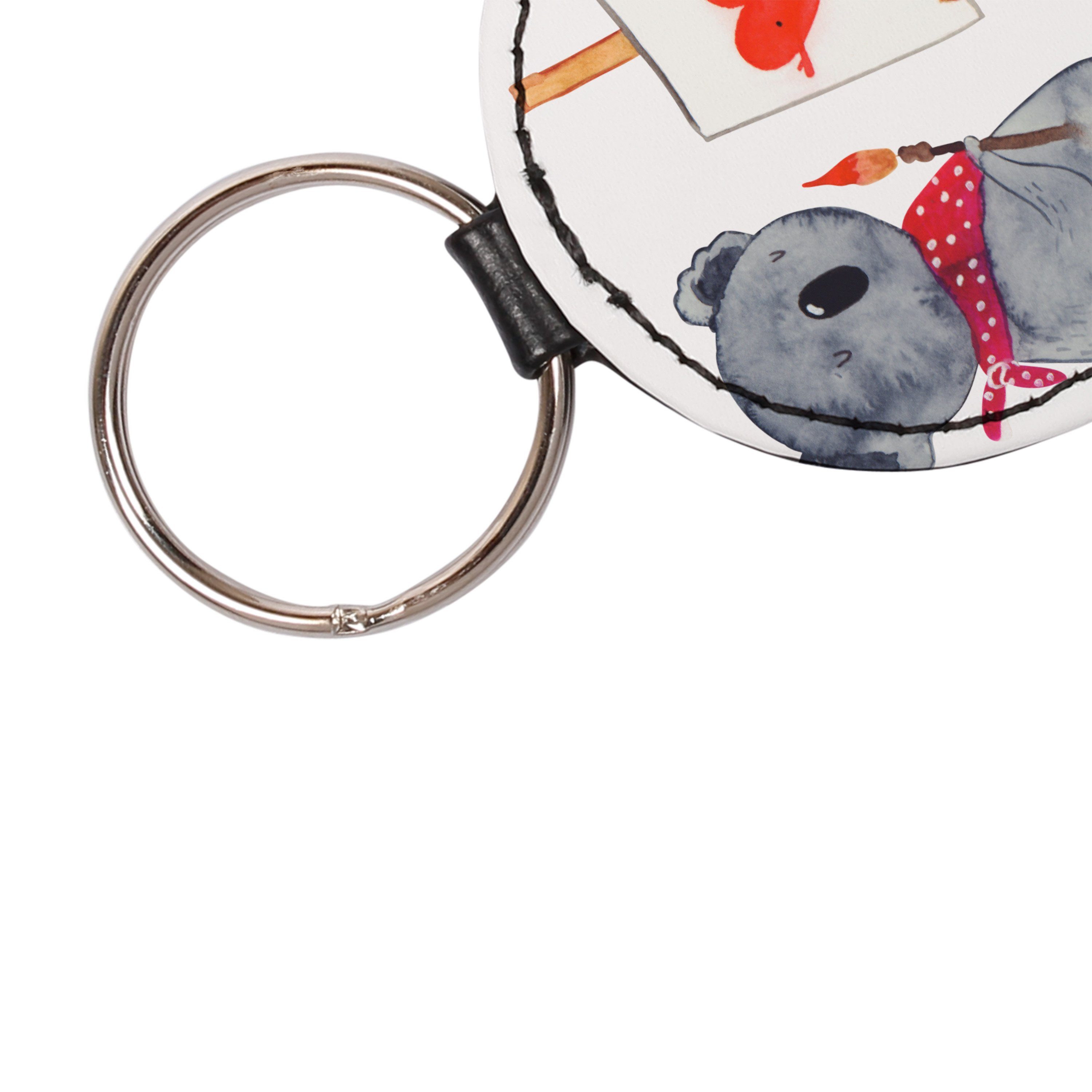 Schlüsselanhänger & - Geschenk, - zeichnen, (1-tlg) Weiß Mr. Künstler Mrs. Schlüsselanhänger, Panda Glücks Koala