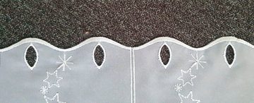 Scheibengardine Sternenglanz, Stickereien Plauen, Stangendurchzug (1 St), halbtransparent, Voile