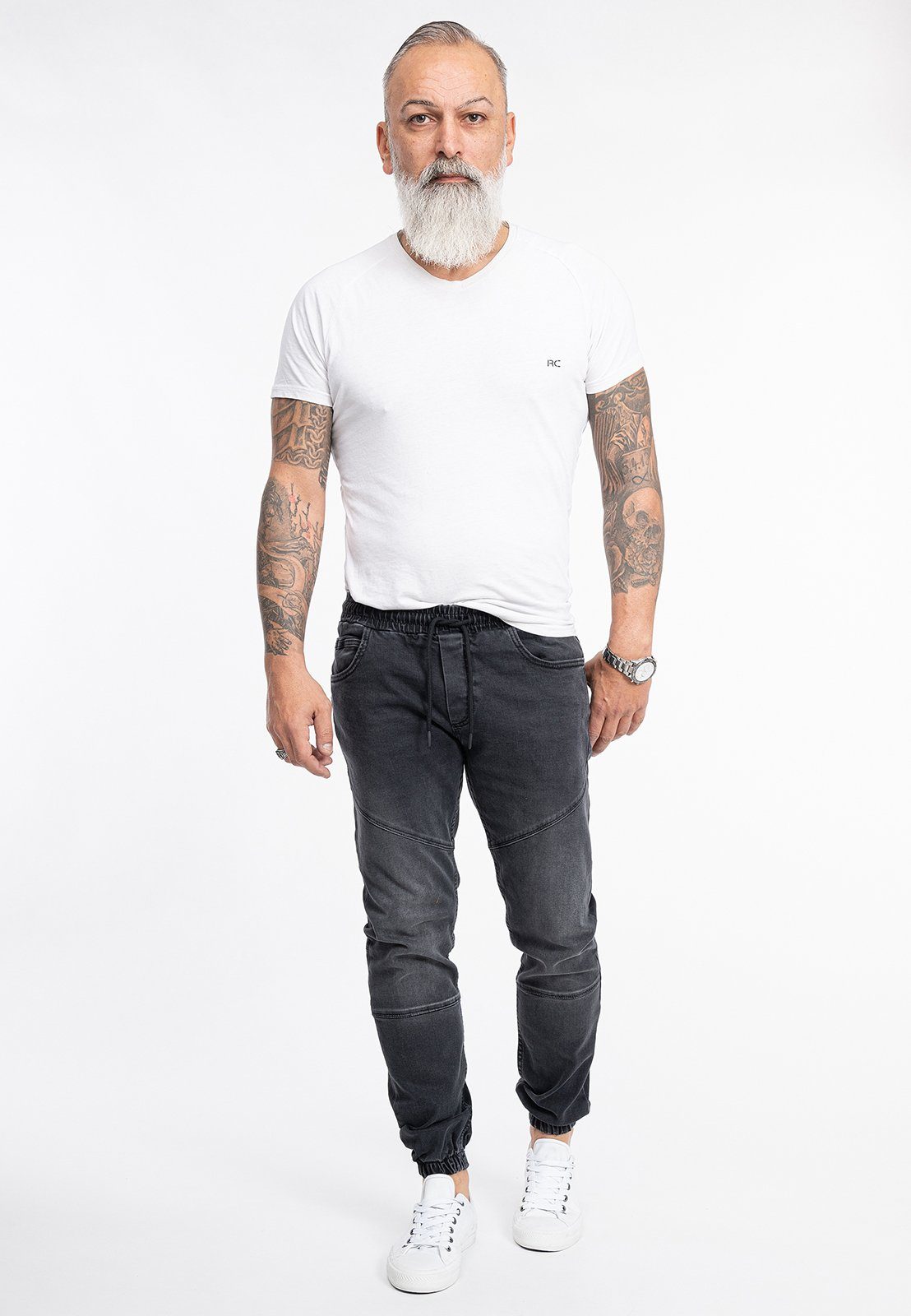 Rock Creek Regular-fit-Jeans Herren Jeans Jogger-Style Dunkelgrau RC-2190 – Bild 4 von 5