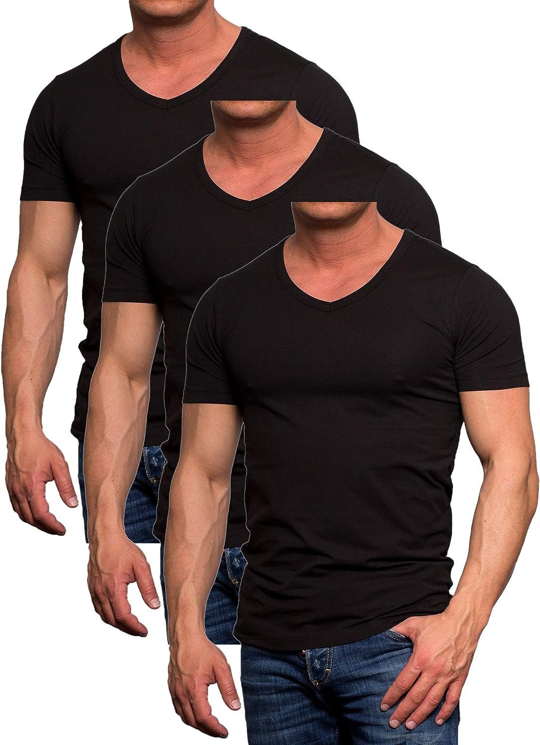 Jack & Jones T-Shirt (Spar Set, 3er-Pack) in Unifarben 3er Mix Black