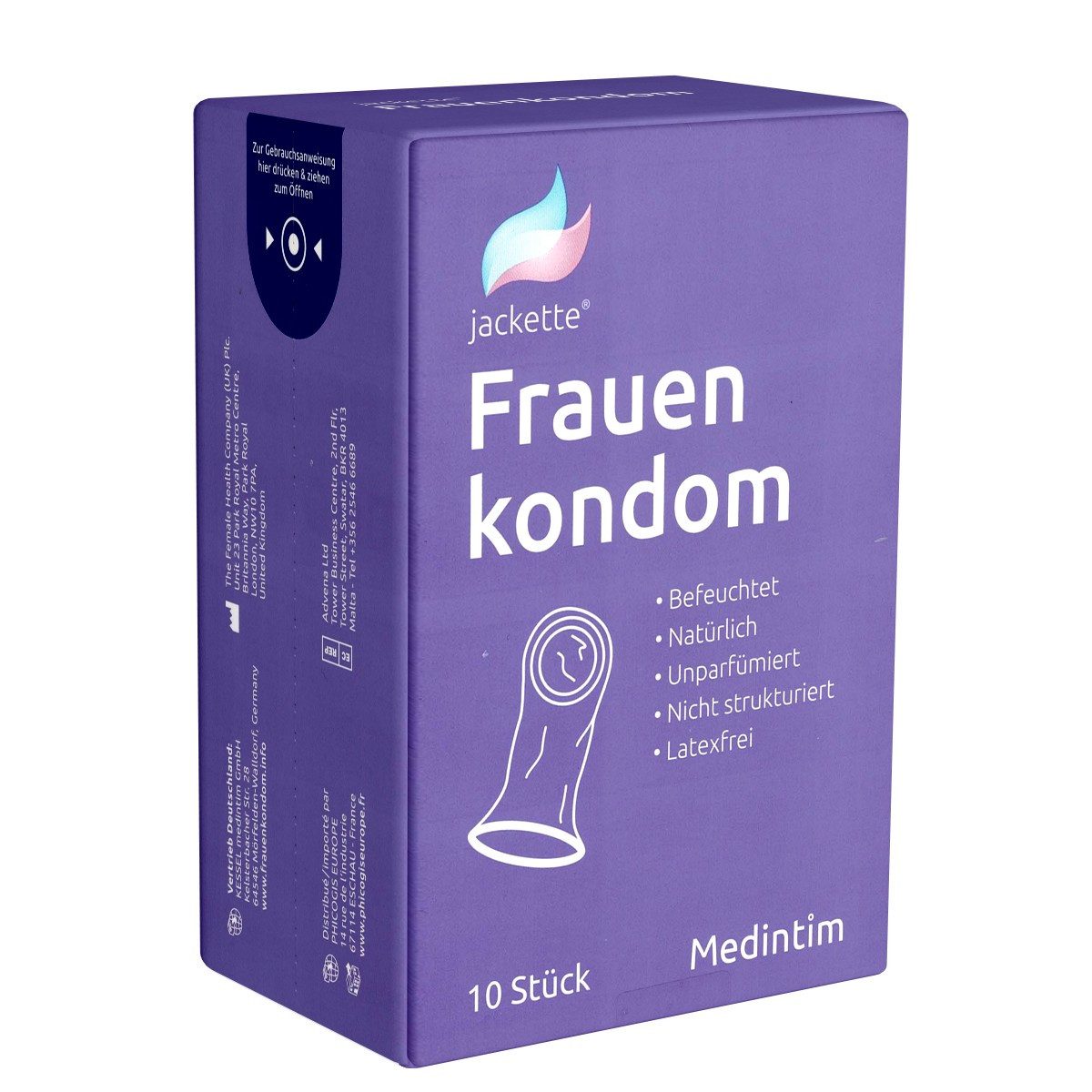 Medintim Kondome jackette® Packung mit, 10 St., latexfreie Frauenkondome