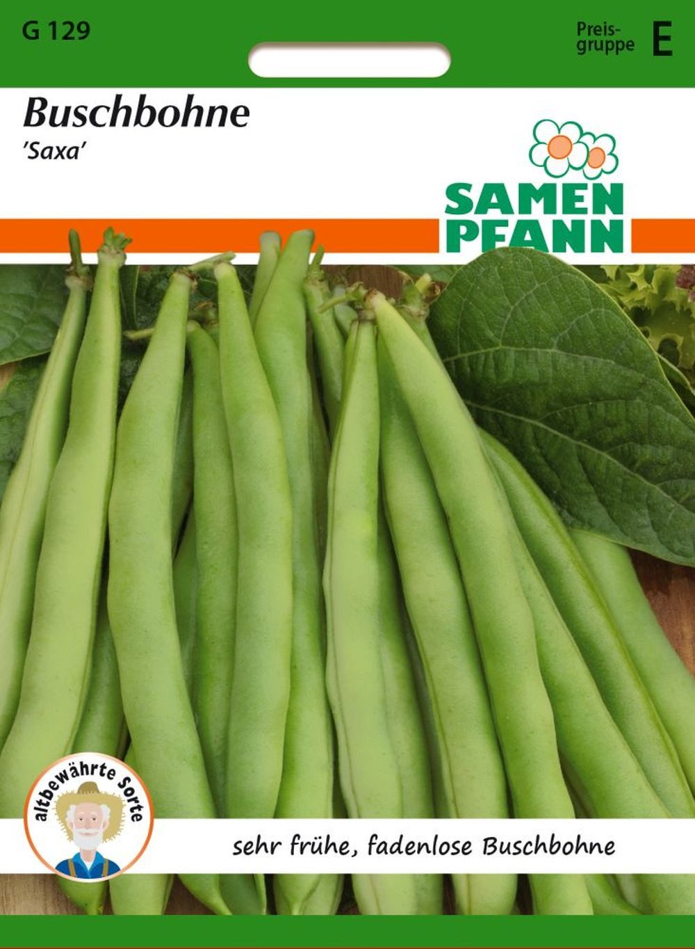 SAMEN PFANN Gemüsesamen Buschbohne Saxa, Bohnen-Samen früh fadenlos dickfleischig ertragreich, Phaseolus vulgaris