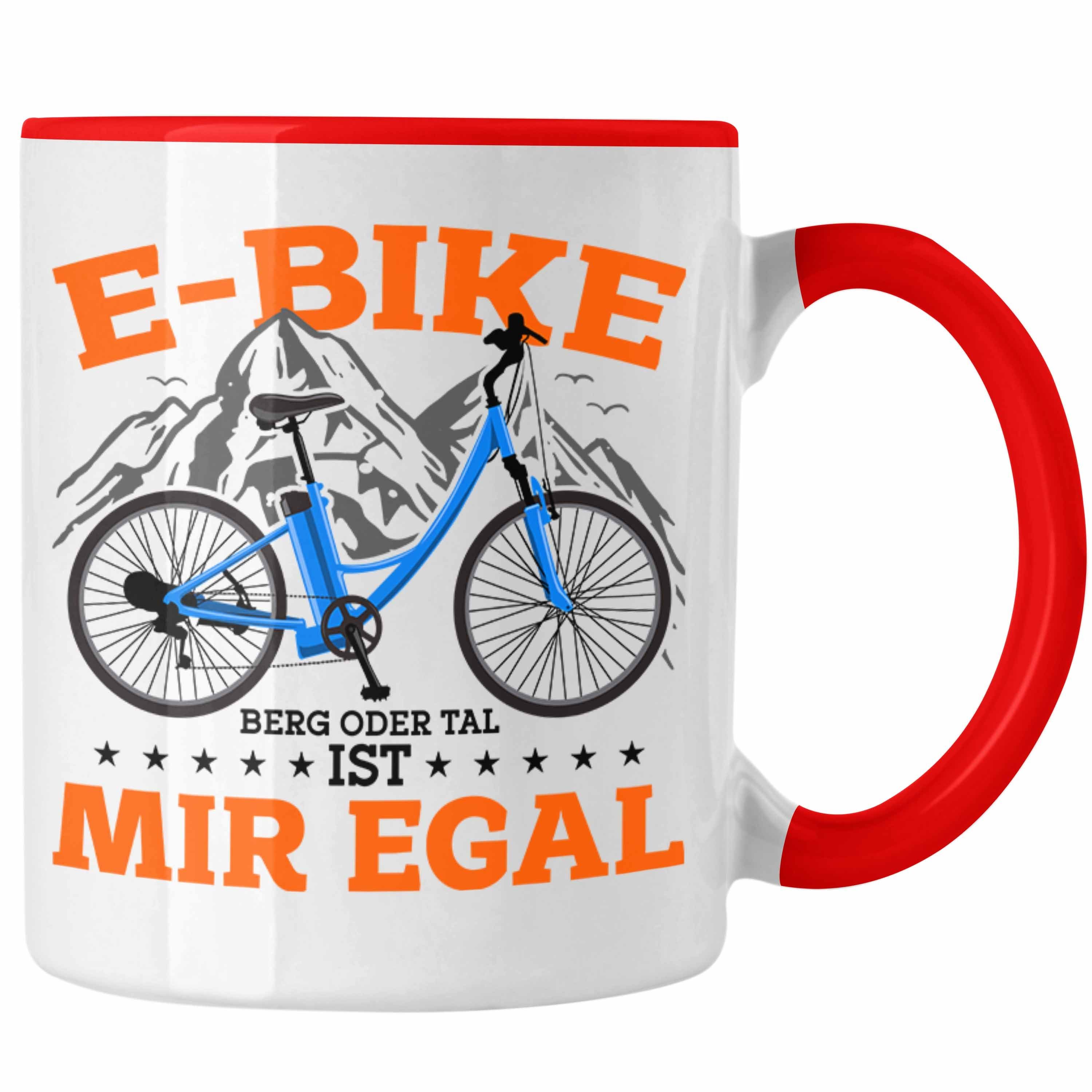 Sprüche Tasse Rot Geschenkidee Tasse Trendation Lustige E-Bike E-Bike Fans Geschenk