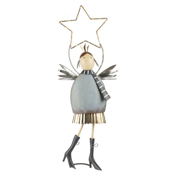 Baden Engelfigur engel mit stern und led lampen 68 cm