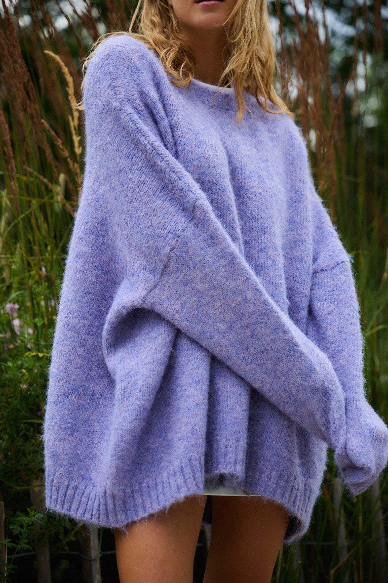 von Herzen Longpullover Kastig geschnittener Longpulli – Lila – Oversize günstig online kaufen