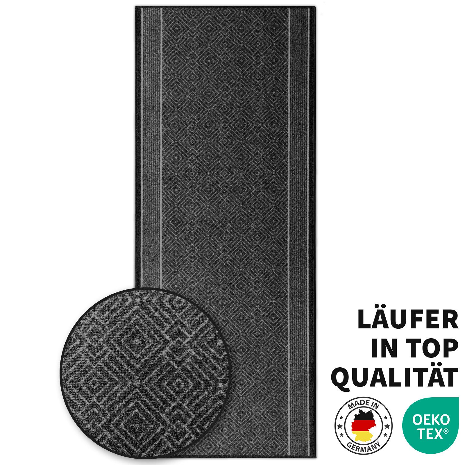 Kubus Teppich Läufer Raute, Hochwertiger Wohnteppich, In Vier Farben günstig online kaufen