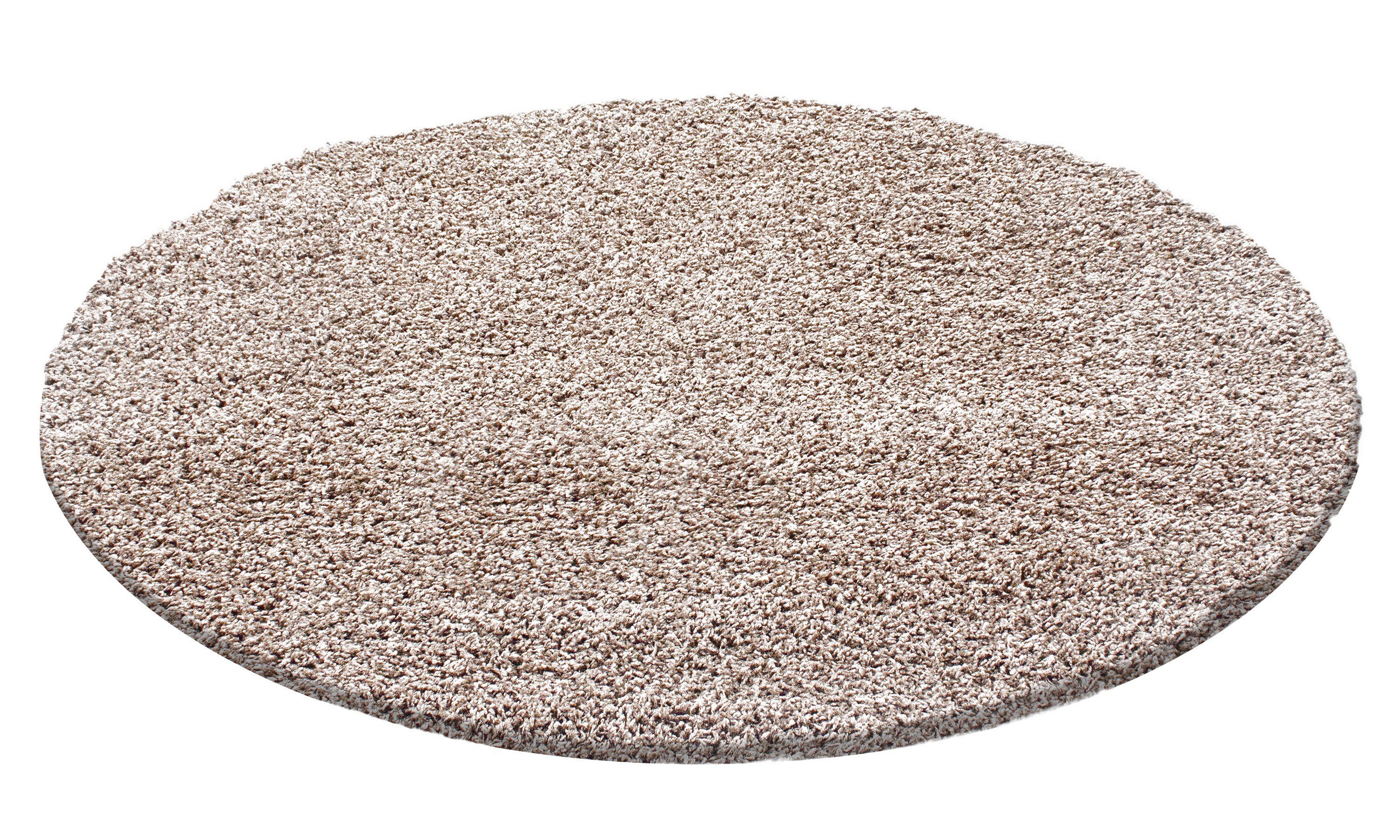 Carpettex Hochflor-Teppich Unicolor - Einfarbig, Rund, günstig online kaufen