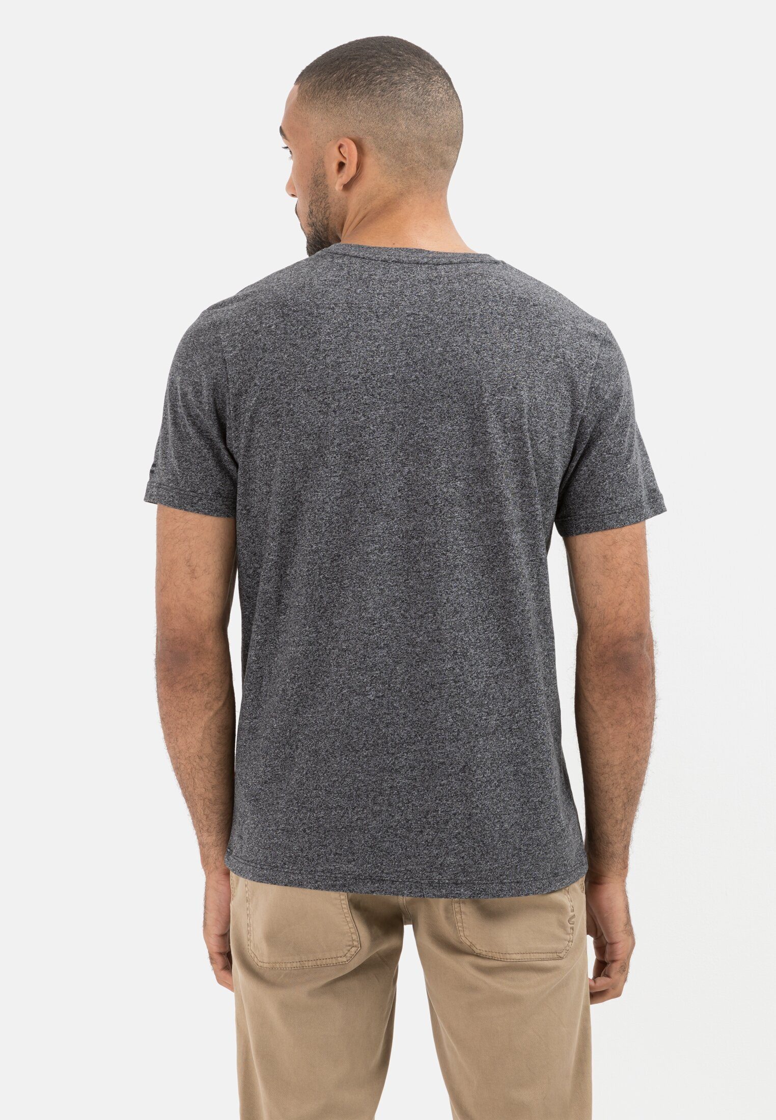 camel active T-Shirt aus biologischer Baumwolle Kurzarm V-Ausschnitt günstig online kaufen
