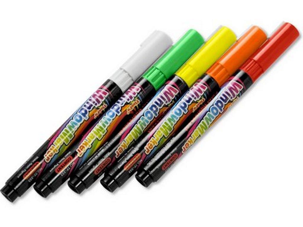 MW Handel Marker 5 Kreidemarker, 2mm Kreidestifte verschiedene Farben