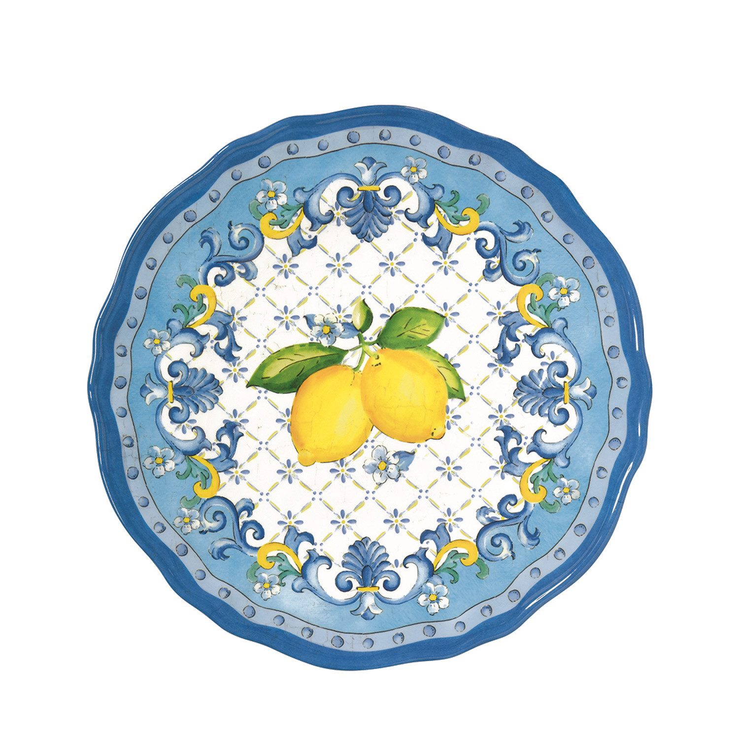 EasyLife Frühstücksteller Sorrento, Spülmaschinengeeignet, Mehrfarbig, Zitronen, ⌀ 23.5cm, Mehrfarbig
