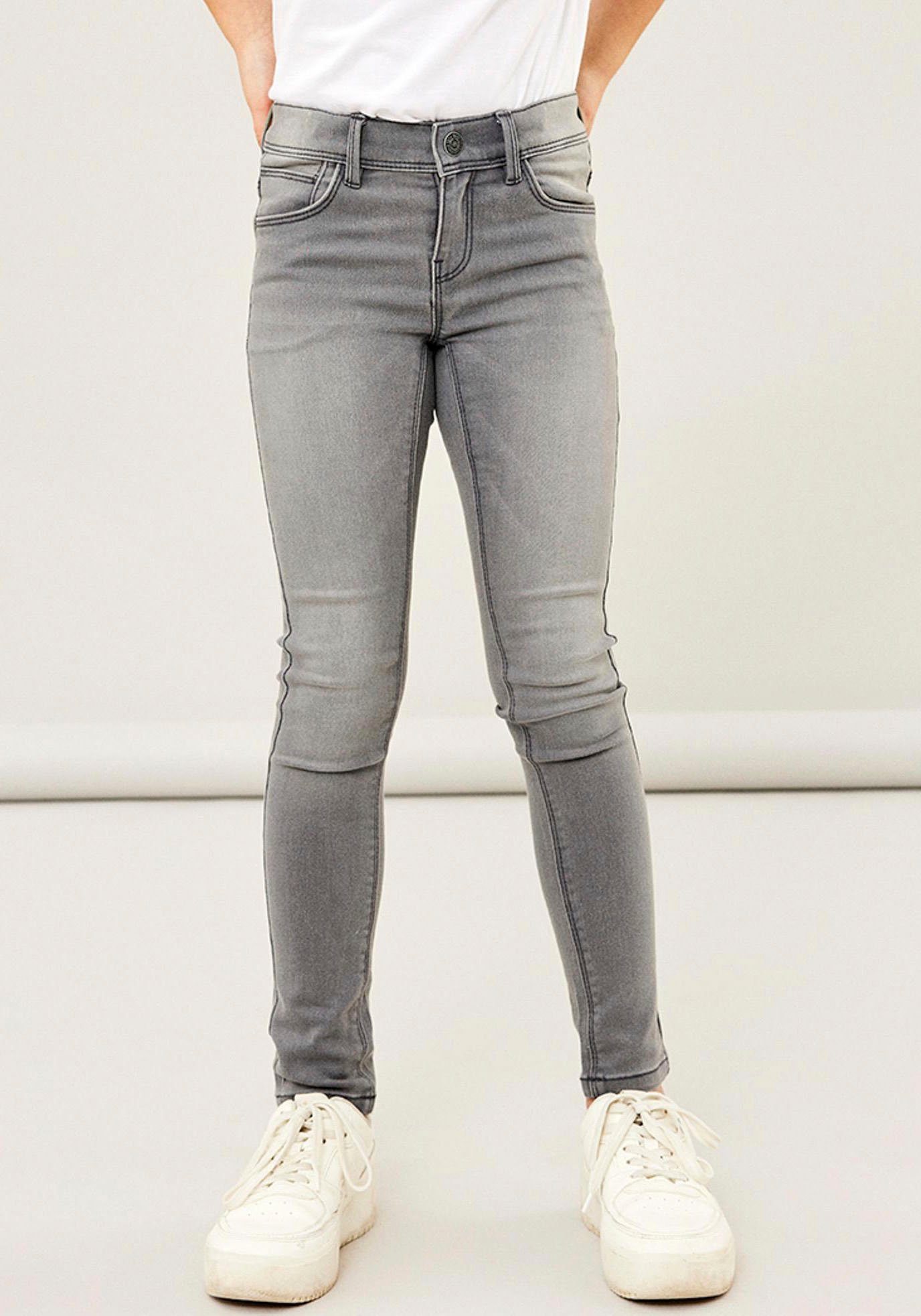 Stretch-Jeans Name denim NKFPOLLY DNMTAX light It PANT grey