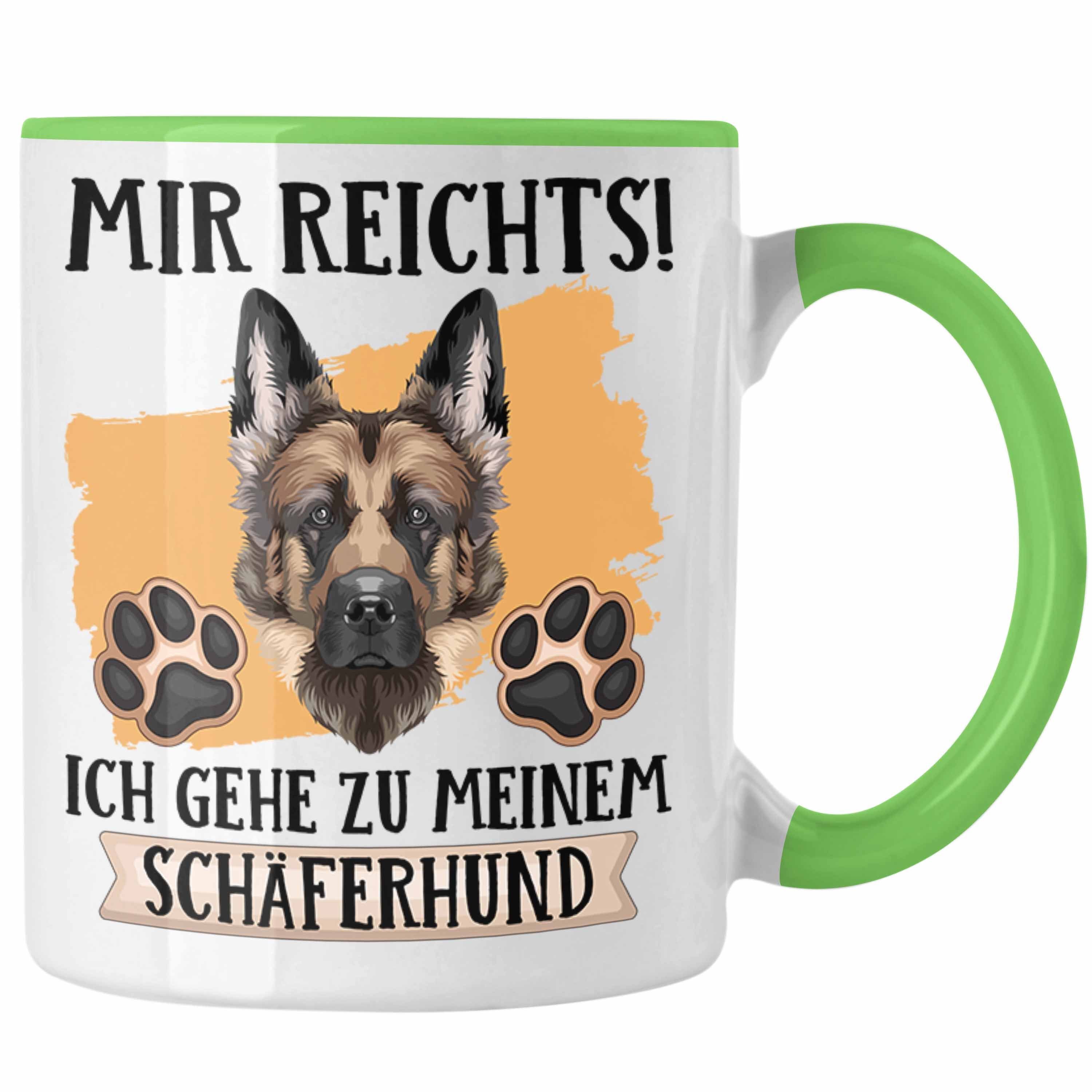 Trendation Tasse Schäferhund Besitzer Tasse Geschenk Lustiger Spruch Geschenkidee Mir R Grün
