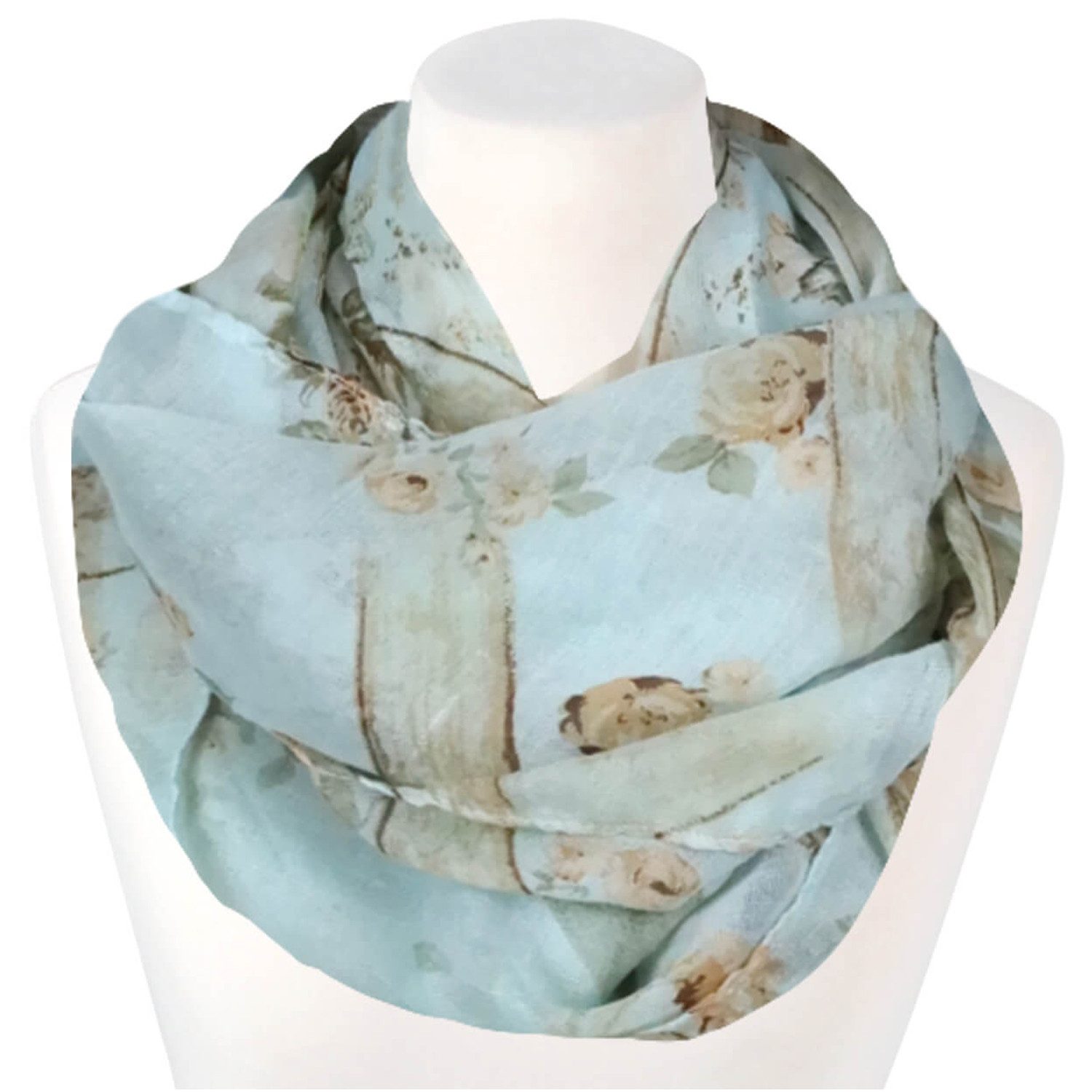 chic4home Loop Voyage Vibes, (1-St. 1-teilig), Damen Loop-Schal Schlauchschal Blumen Muster