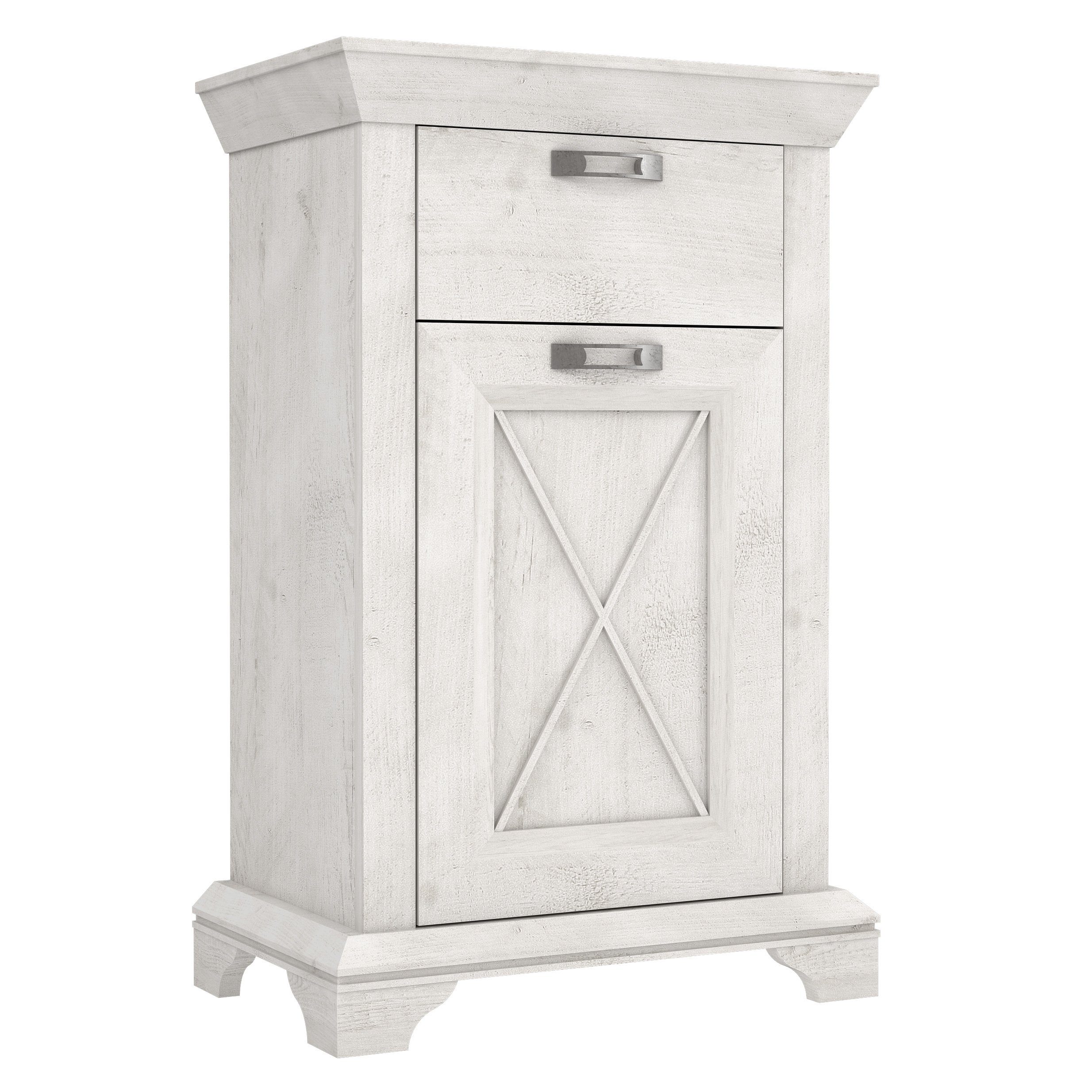 Newroom Kommode Lucy, Kommode Pinie Weiß Modern Landhaus Sideboard Highboard Wohnzimmer