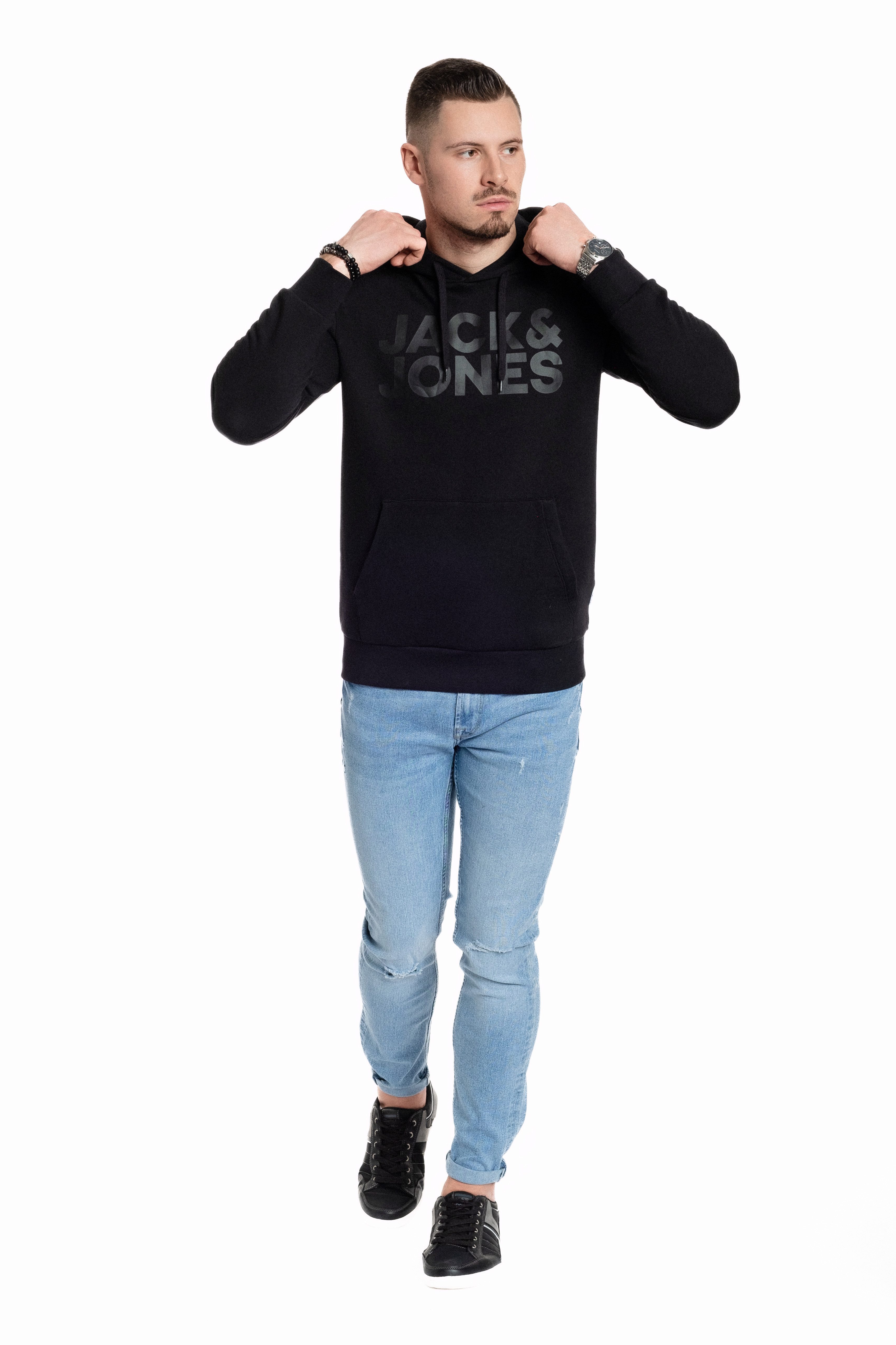 Jack & Jones Hoodie mit Kängurutasche, mit Kapuze, mit Logodruck – Bild 2 von 2