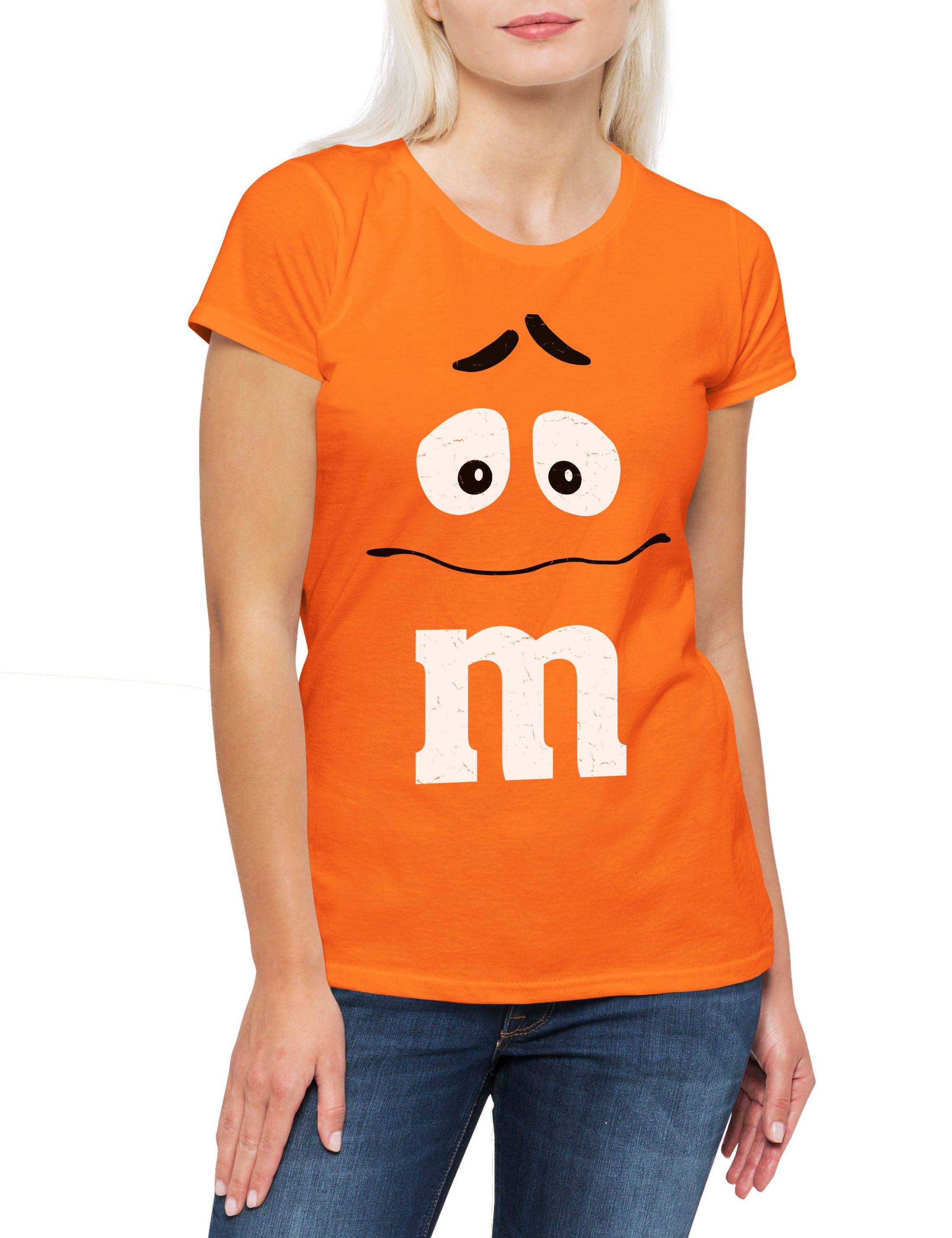 Urban Backwoods Print-Shirt M Orange Damen T-Shirt Gruppen M Kostüm M Fasching Karneval (1-tlg) Verkleidung Fastnacht Fassenacht Faschings-Shirt Helau