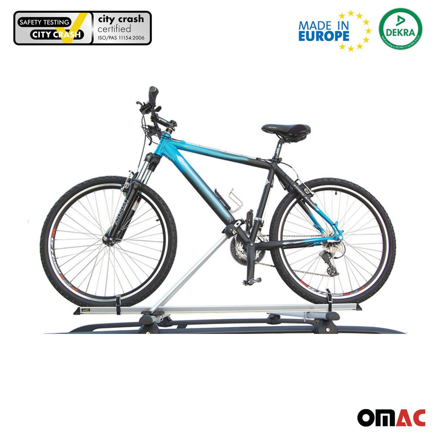 OMAC Dachfahrradträger 2x Dachfahrradträger bis 15kg Fahrradhalter Aluminium Fahrräder, (2-tlg), Abnehmbar, Leichtgewichtig – Bild 2 von 5