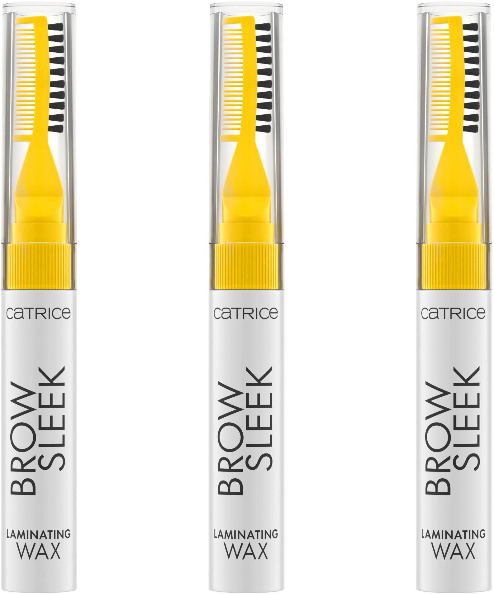 Catrice Augenbrauen-Gel Brow Sleek Laminating Wax, 3-tlg., mit doppelseitiger Bürste