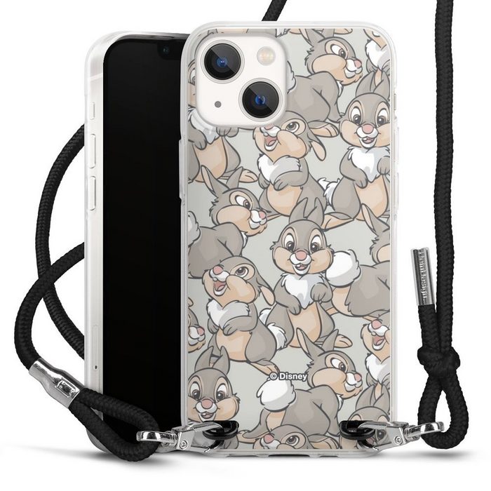 DeinDesign Handyhülle Disney Klopfer Bambi Thumper Pattern Apple iPhone 13 Mini Handykette Hülle mit Band Case zum Umhängen