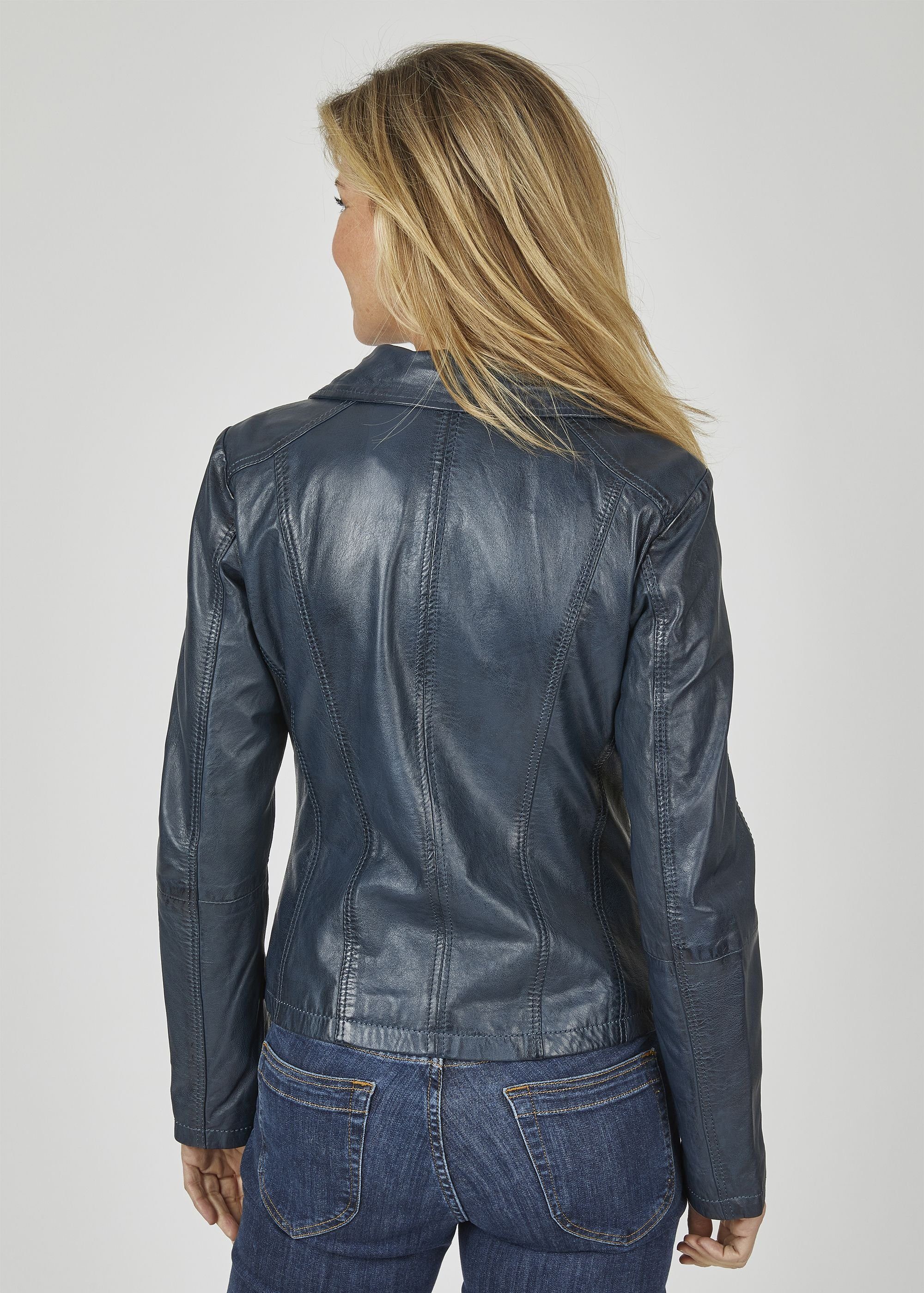 7eleven Lederjacke SEGUNEA (1-St) mit Paspeln