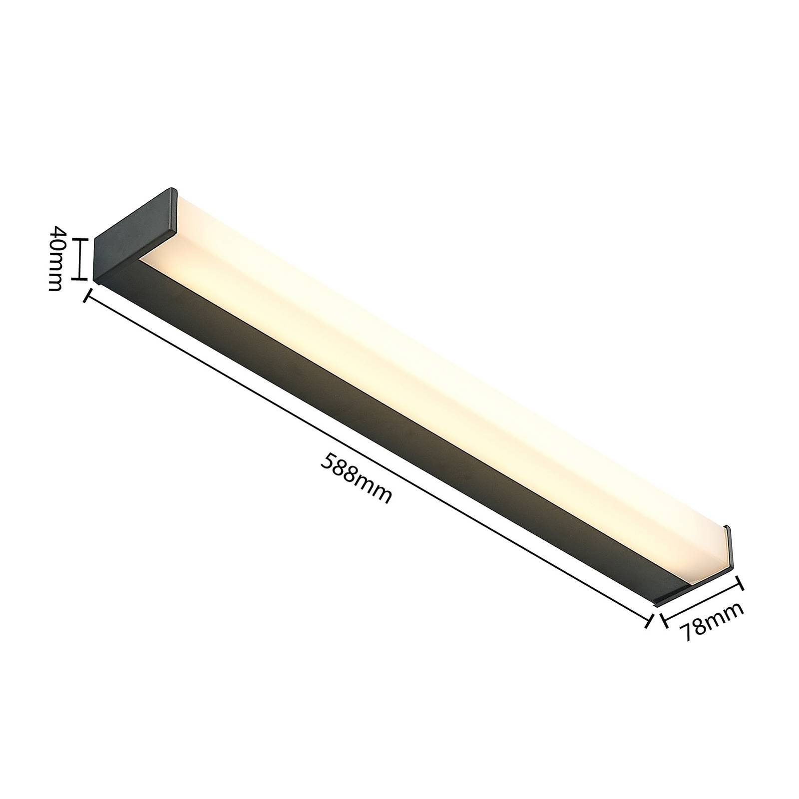Schwarz LED-Leuchtmittel verbaut, 1 Stahl, flammig, weiß, Lindby inkl. fest Wandleuchte Acryl, Aluminium, warmweiß, Modern, Ulisan, matt,