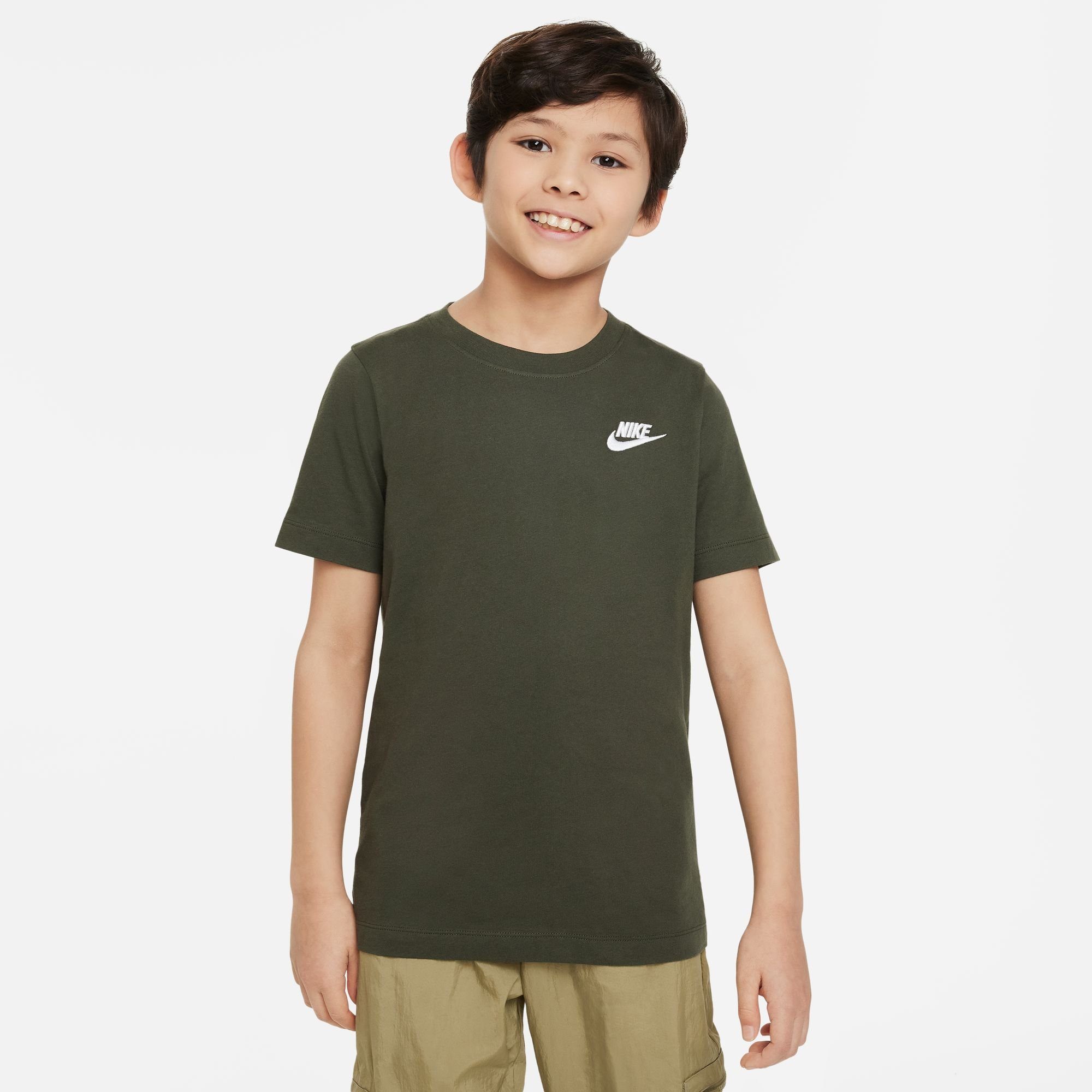 Sportswear T-Shirt Nike KHAKI/WHITE KIDS' BIG T-SHIRT CARGO