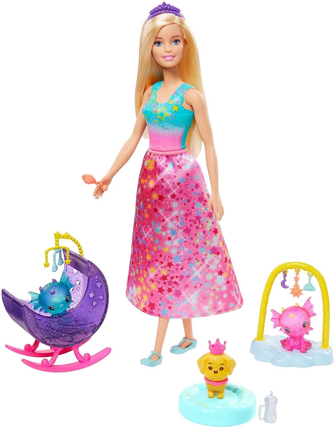 Drachen Barbie Kindergarten - Dreamtopia Prinzessin GJK51 Anziehpuppe Spielset Mattel® mit