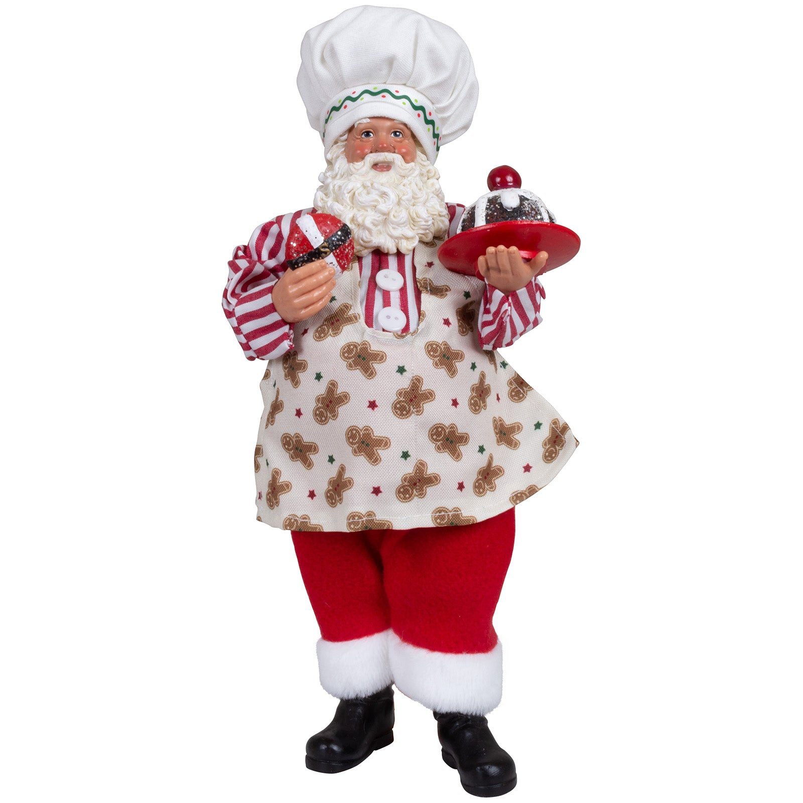 Christmas Paradise Weihnachtsmann Deko Figur 28 cm (Weihnachtsdeko, 1 St., stehend), Bäcker, rot-weiß