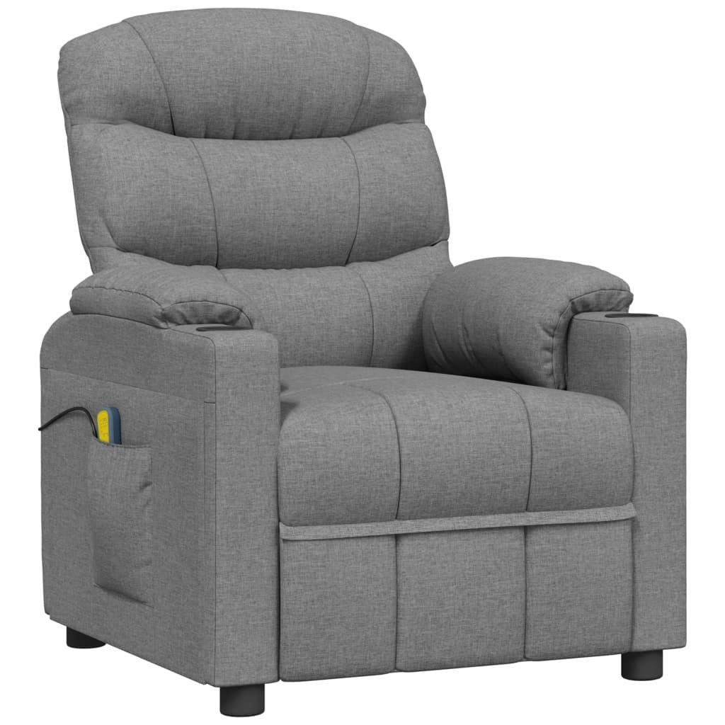 vidaXL Massagesessel Massagesessel Hellgrau Stoff (1-St) günstig online kaufen