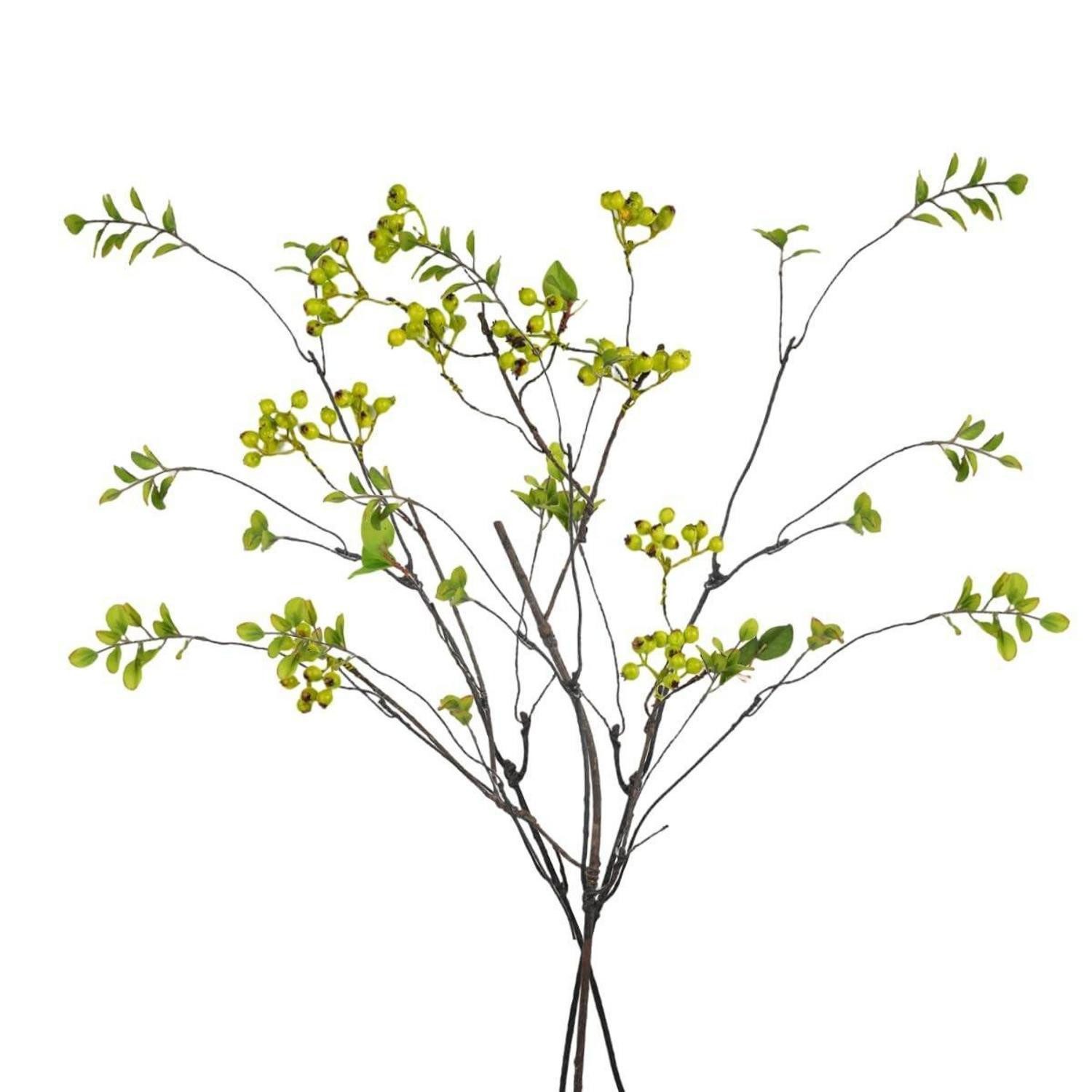 Kunstzweig Künstliche Pflanzen Ficus Stämme 3 Stück 95cm grün, LuxusKollektion, Höhe 95 cm