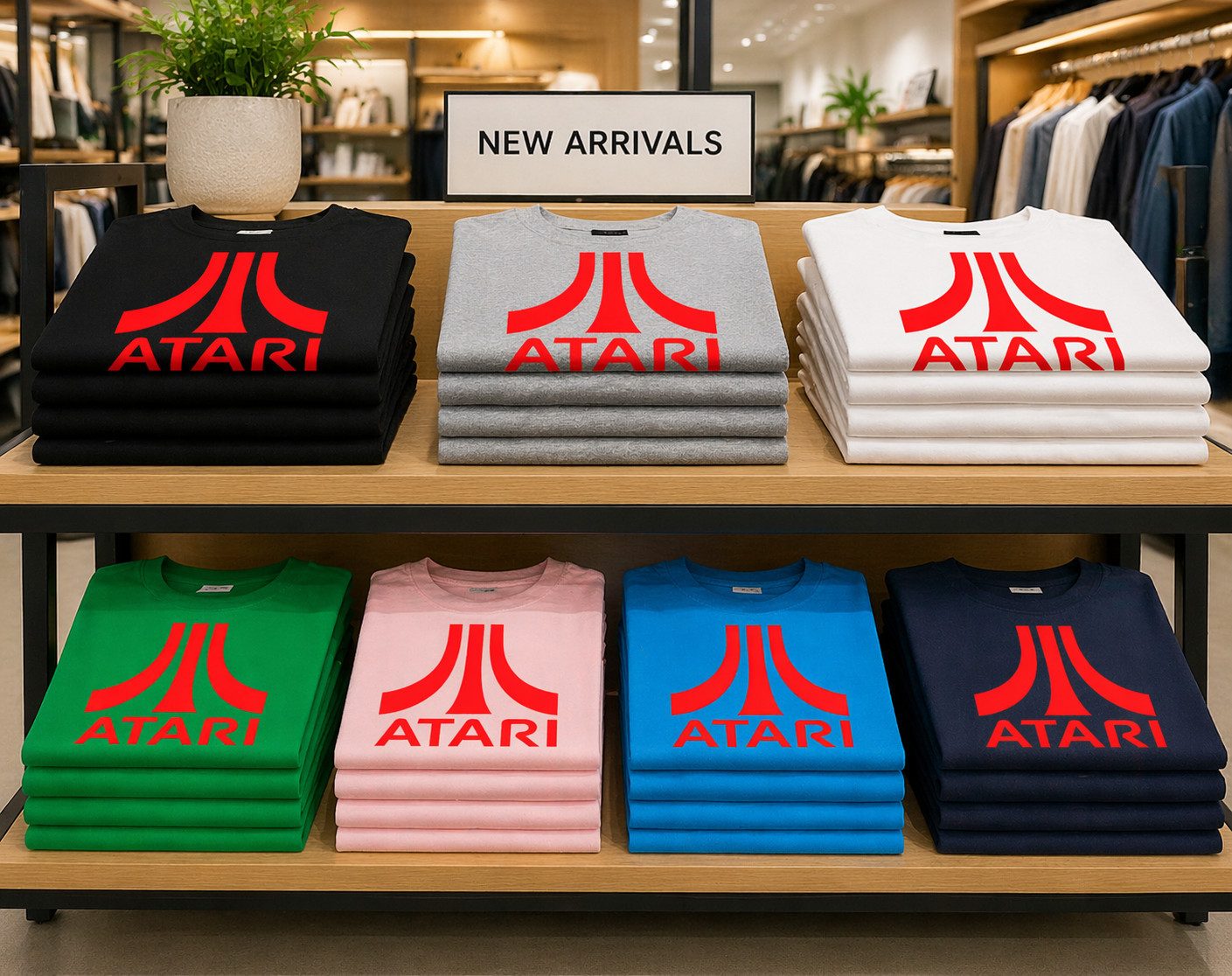 Blondie & Brownie T-Shirt Kinder T Shirt Atari Rot Logo Baumwolle Freizeit Komfort (Einzeln, Einzelartikel) Atari Logo Kinder T Shirt Rot Retro Baumwolle Freizeit bequem