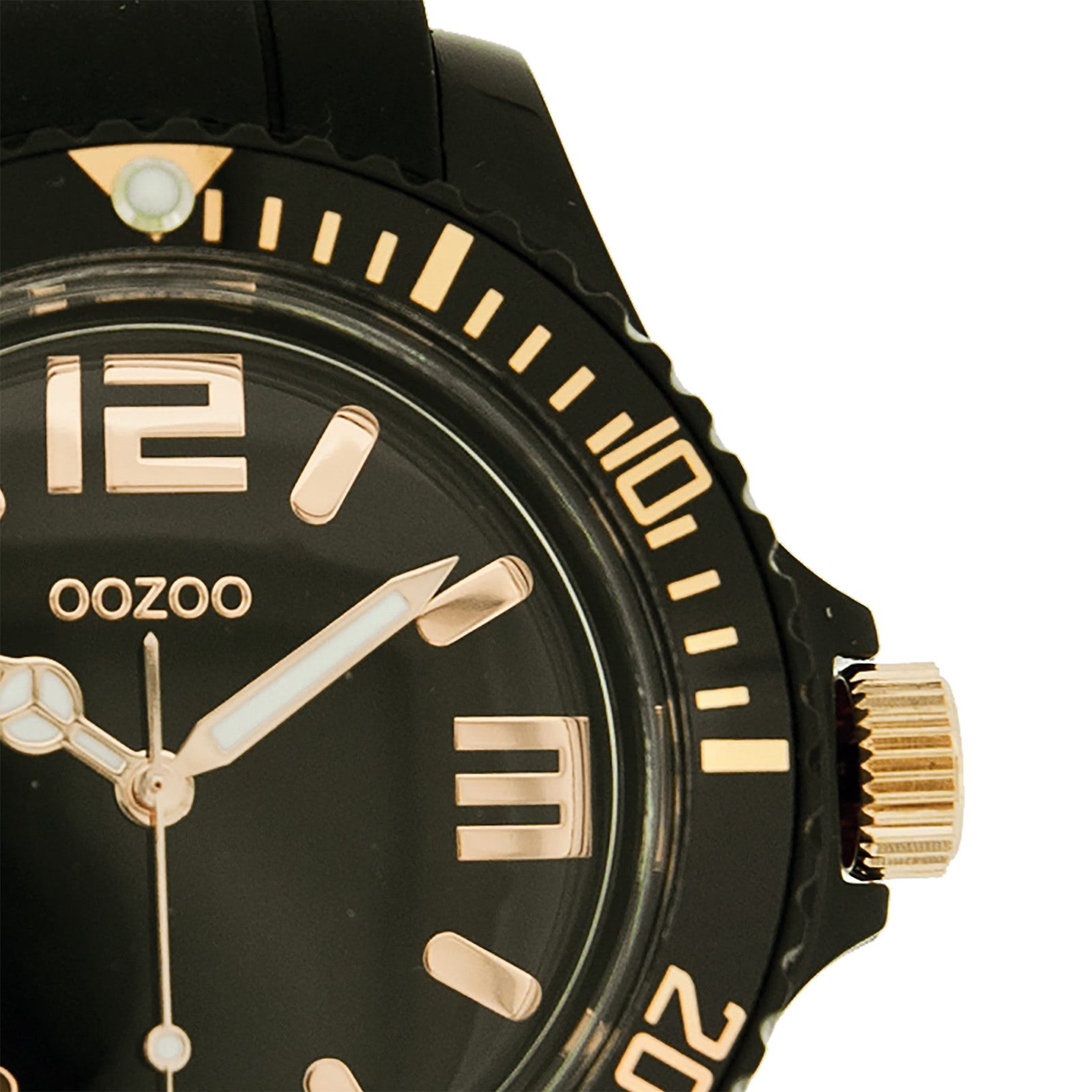 OOZOO Quarzuhr Oozoo Damen Armbanduhr blau Analog, (Analoguhr), Damenuhr rund, groß (ca. 43mm) Silikonarmband, Fashion-Style