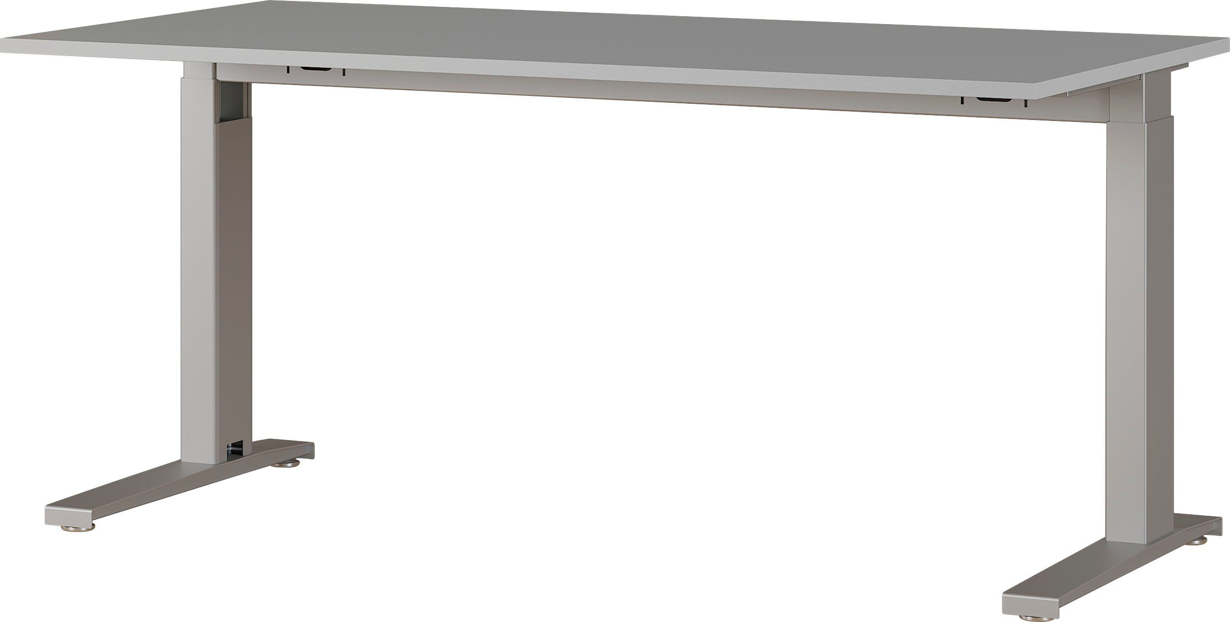 Schreibtisch höhenverstellbar Lichtgrau/Silber | | GW-Agenda, mechanisch Lichtgrau GERMANIA Silber