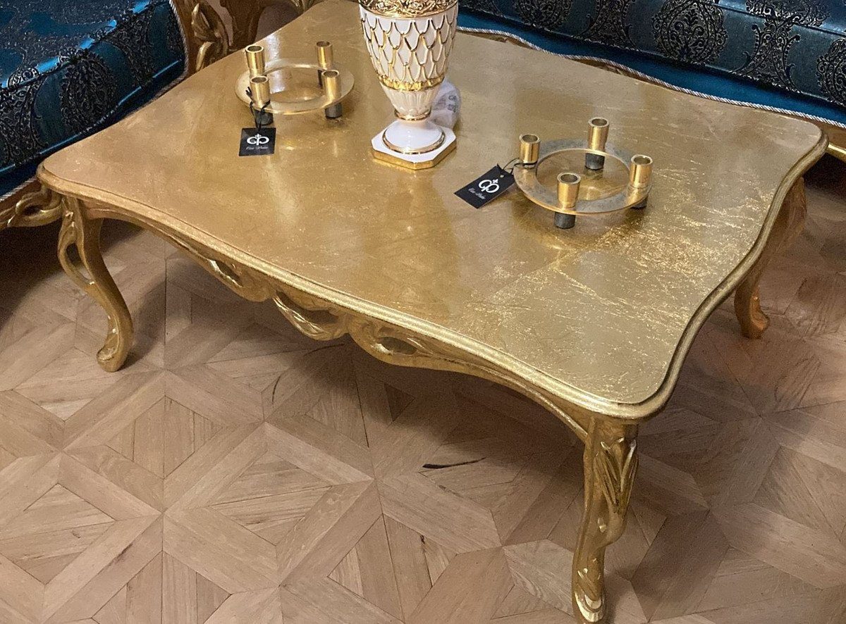 - - Luxus Couchtisch Barockstil Gold Antik Edel Barock Luxus Padrino - Wohnzimmertisch Barock Padrino & - Barock Möbel Möbel Couchtisch im - Rechteckiger Prunkvoll Casa im Einrichtung Casa Barockstil Massivholz