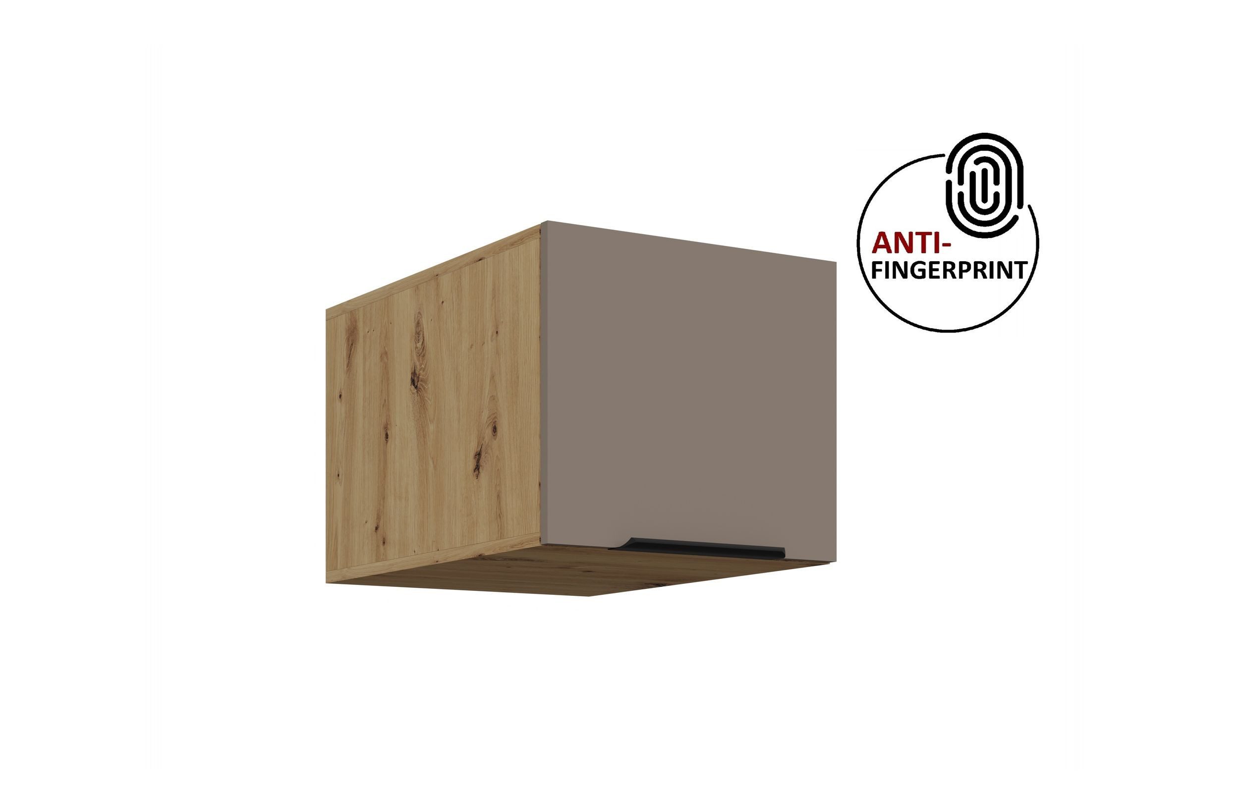 Küchen-Preisbombe Aufsatzschrank 40 cm Küche ARIA Sandgrau Küchenzeile Küchenblock Anti Fingerprint