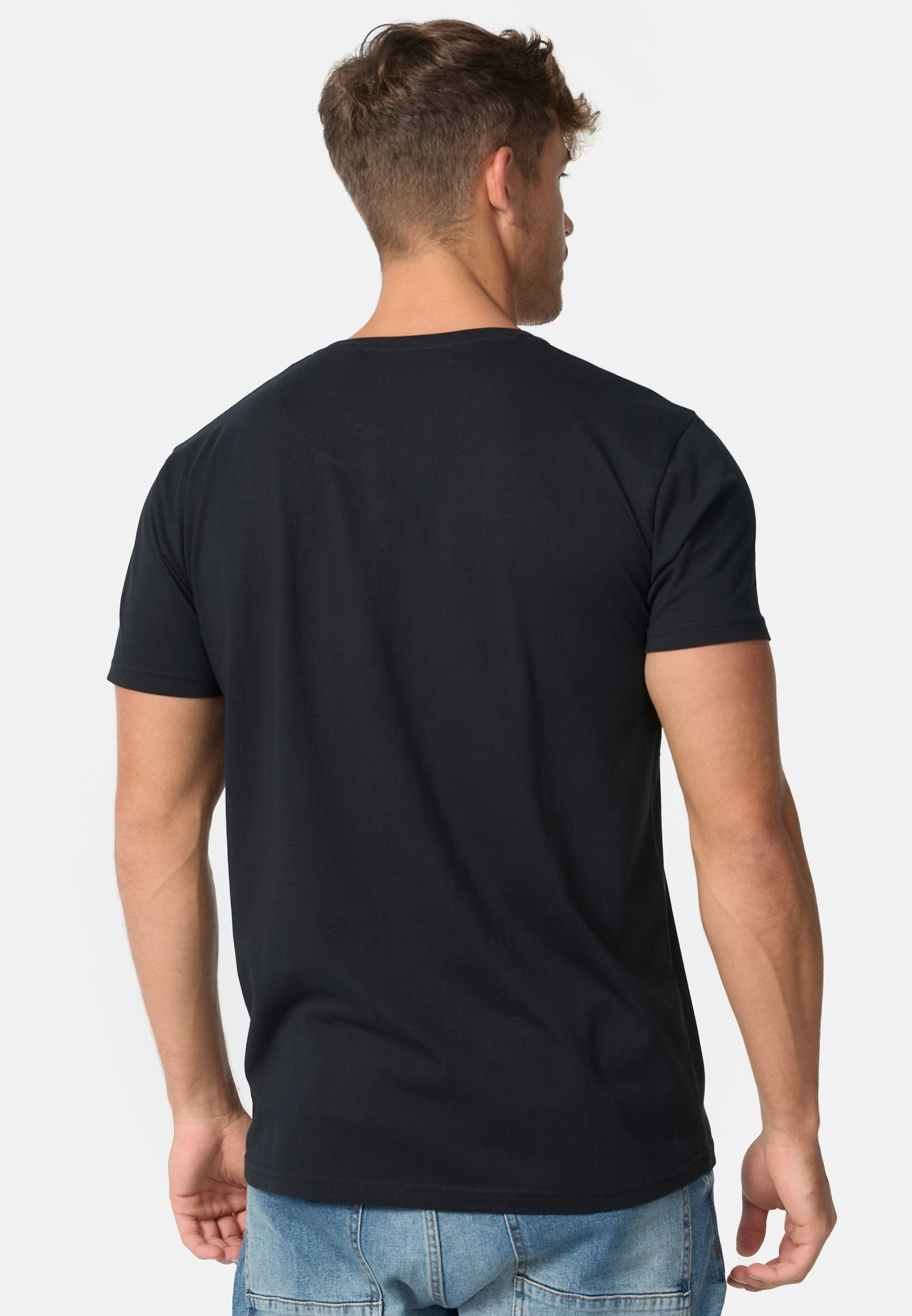 Indicode T-Shirt Herren INVegas Shirt Tee Herrenshirt mit Rundhals-Ausschnitt und Logoprint auf der Brust