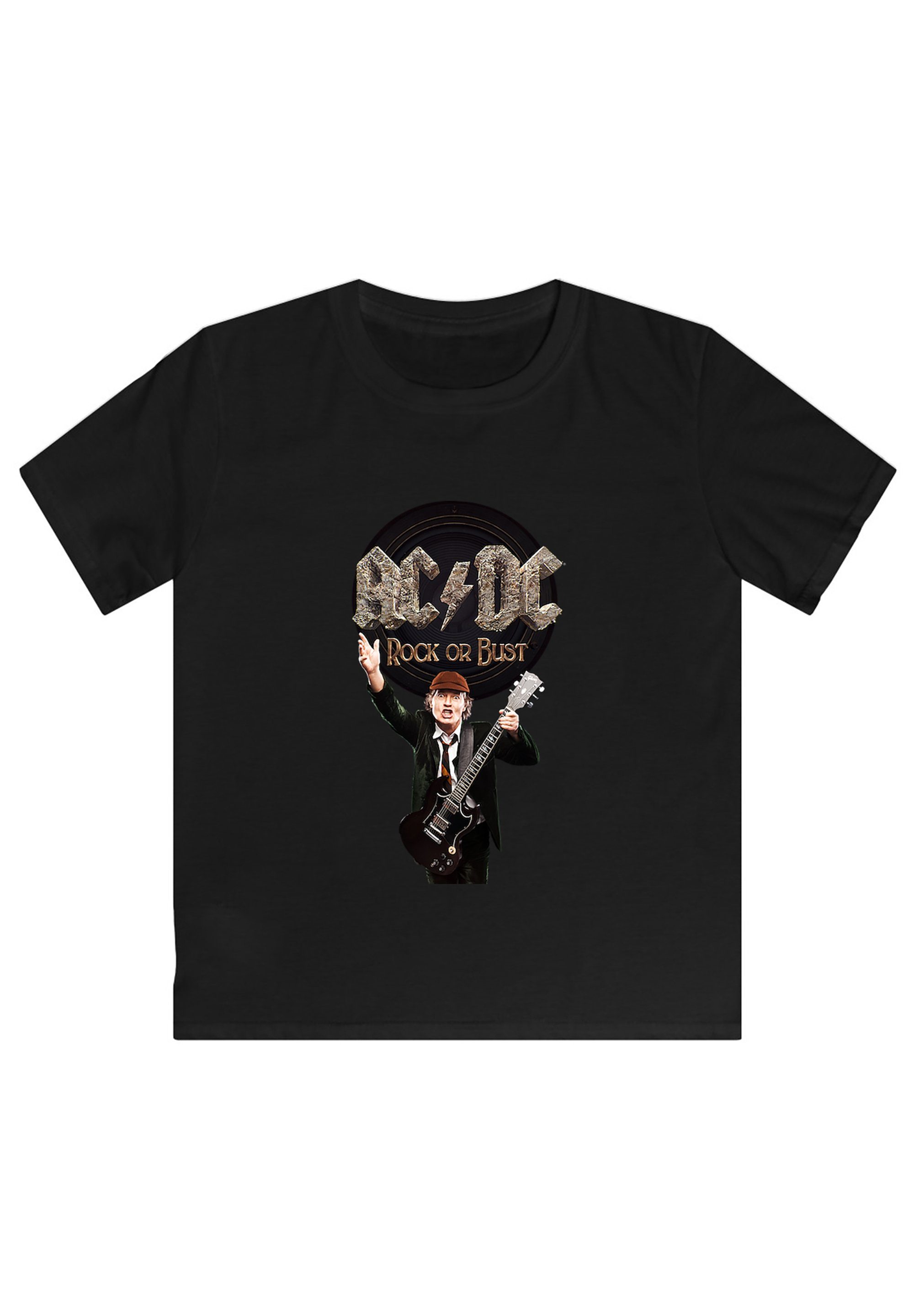 F4NT4STIC T-Shirt ACDC Kinder Herren Print Angus & Bust Rock Young Or für