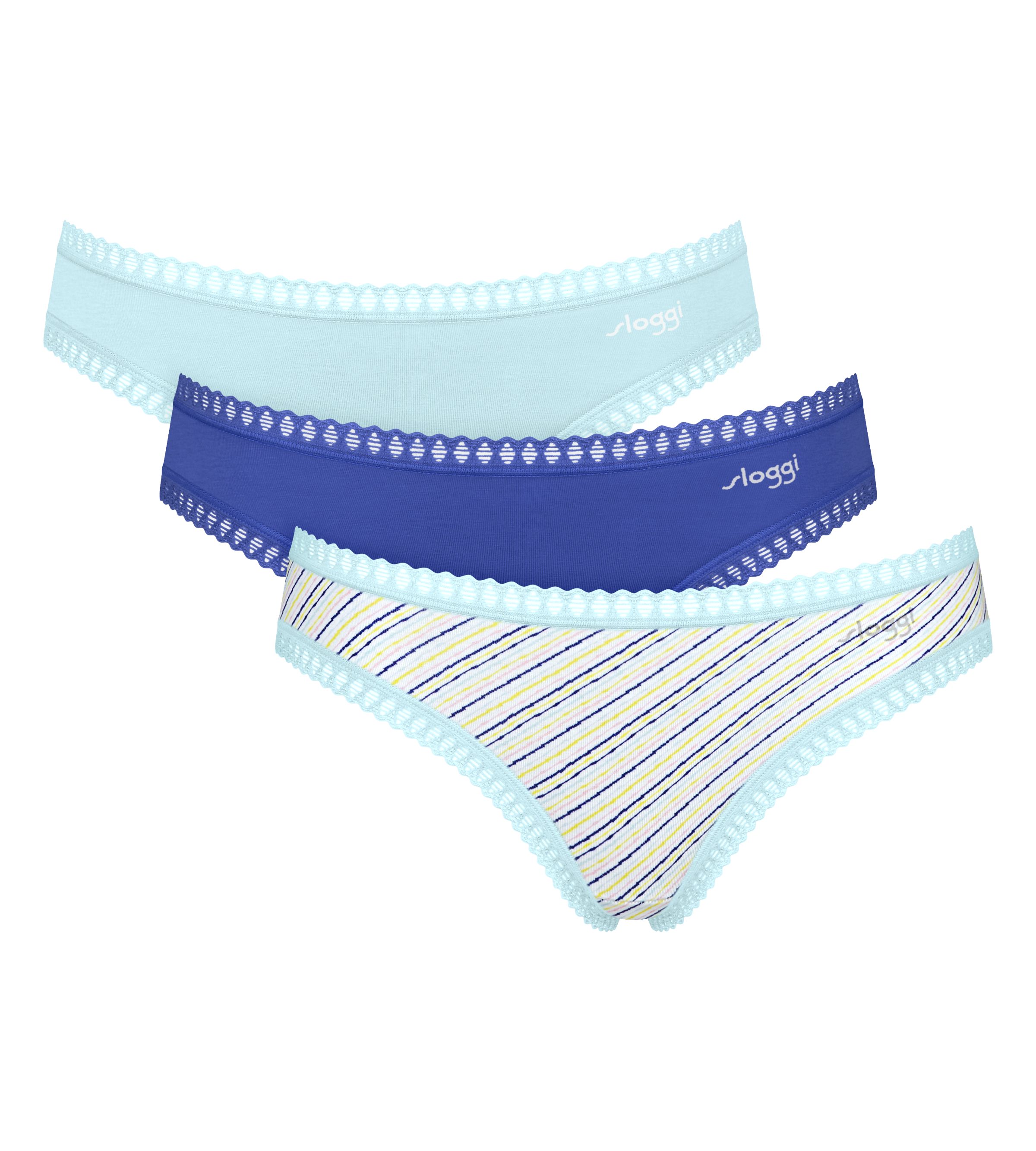 sloggi Minislip GO Crush (3er Pack) dehnbare Spitzendetails, Cotton-Mix